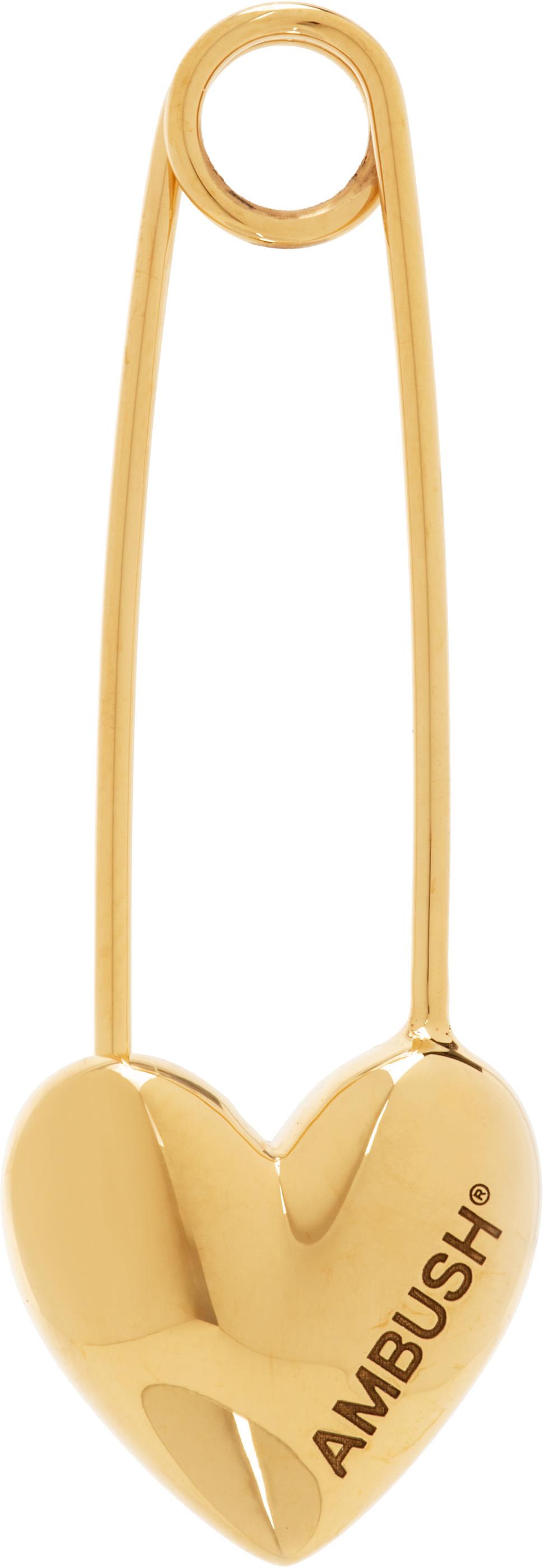 【関税込み】Ambush シルバー Heart Safety Pin シングルピアス Ambush シルバー Heart Safety Pin シングルピアス ブラック | Lyst