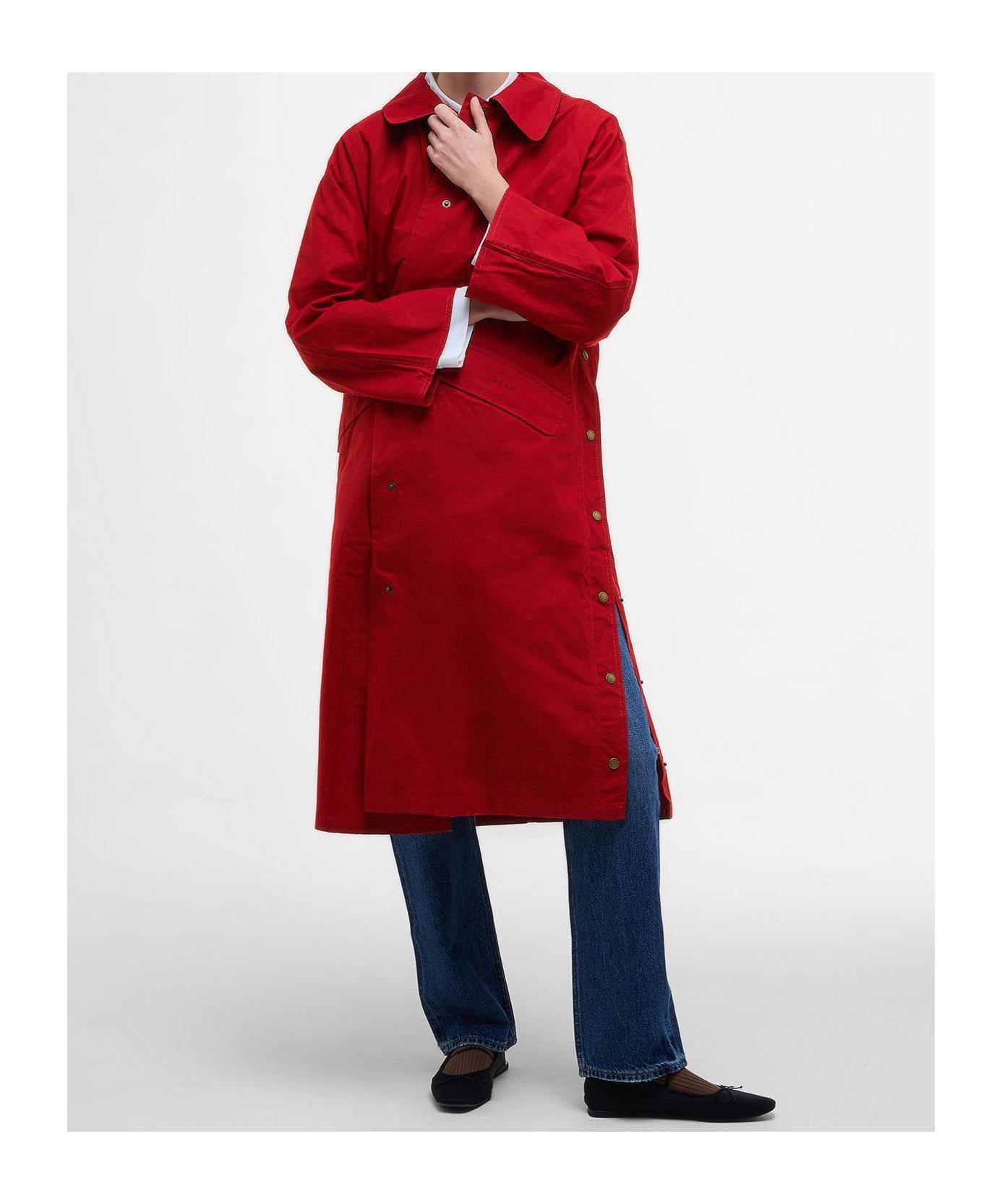 Barbour Single-Breasted Coats in Red | Lyst