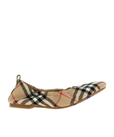 フラットシューズ BURBERRY Woman Flat shoes Beige 8095351 Check and Leather Sneakers in Archive beige - Women
