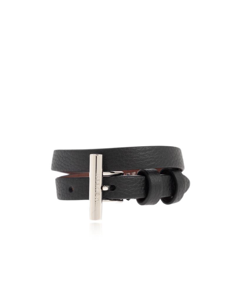 McQueen T-Bar Double Wrap Bracelet in Black for Men | Lyst