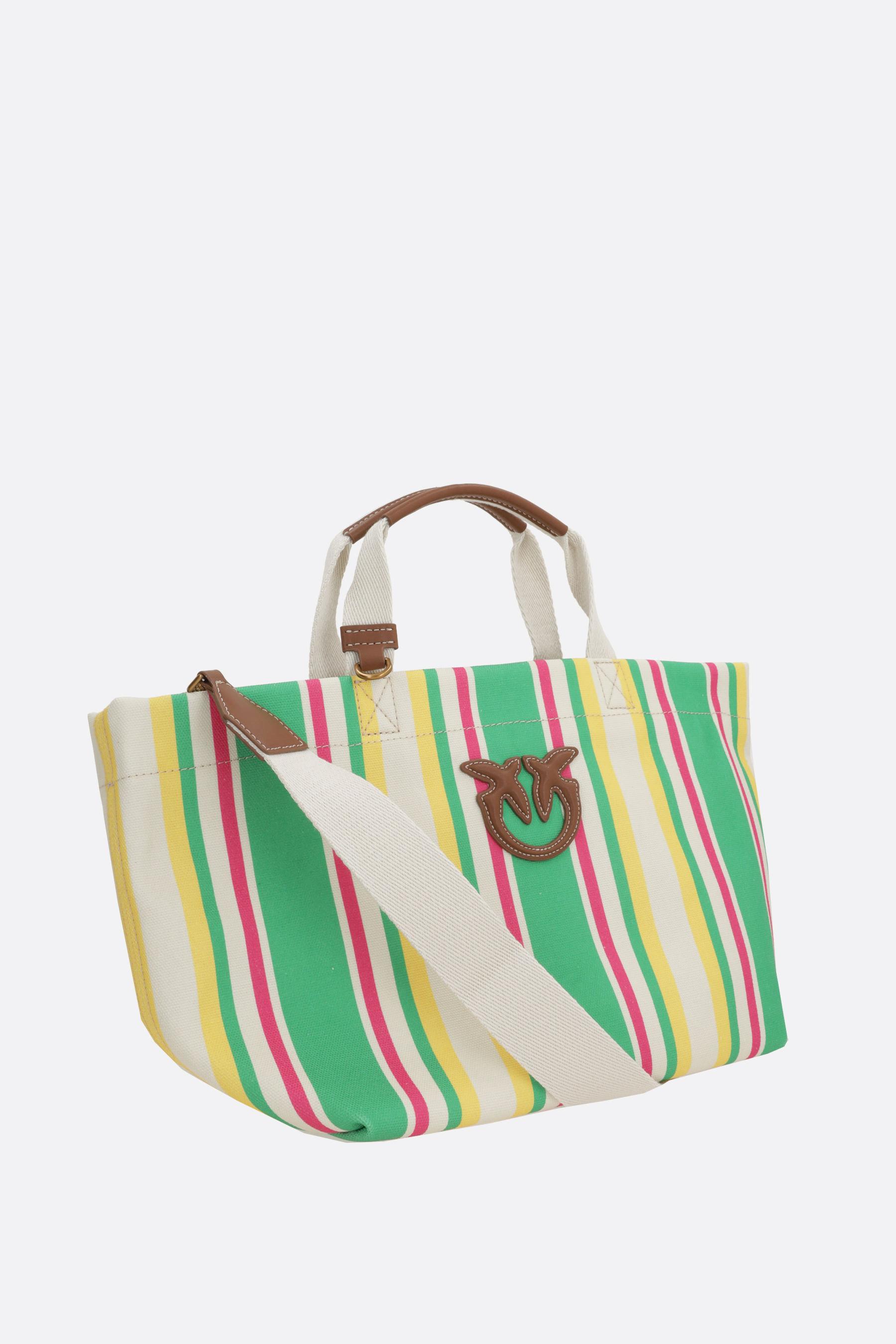 トートバッグ PINKO medium shopper bag in striped canvas Medium shopper bag in striped canvas PINKO → Shop Online