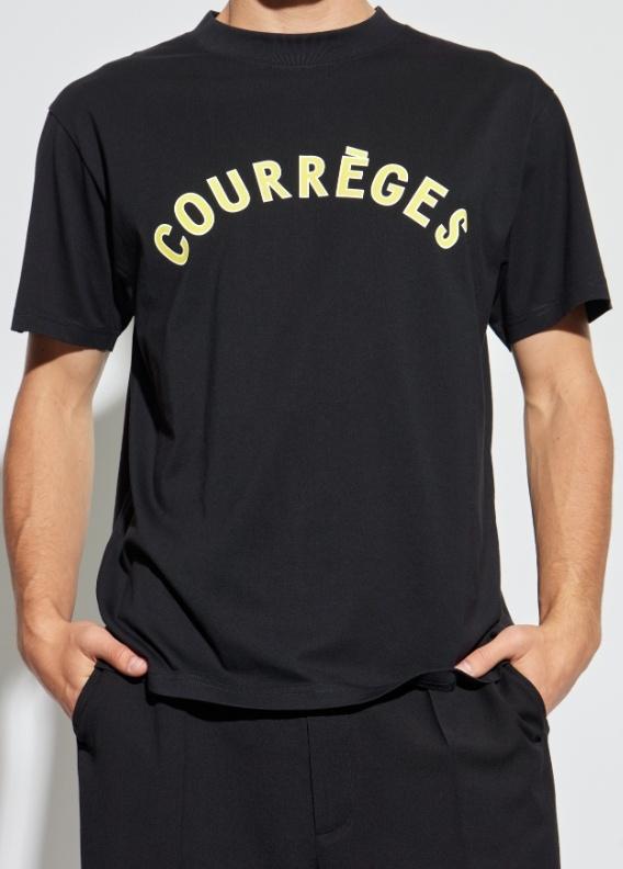Courreges｜SHORT-SLEEVED ROUND NECK T-SHIRTS (323JTS017J SIGNATURE CONTRAST T-SHIRT - courrèges