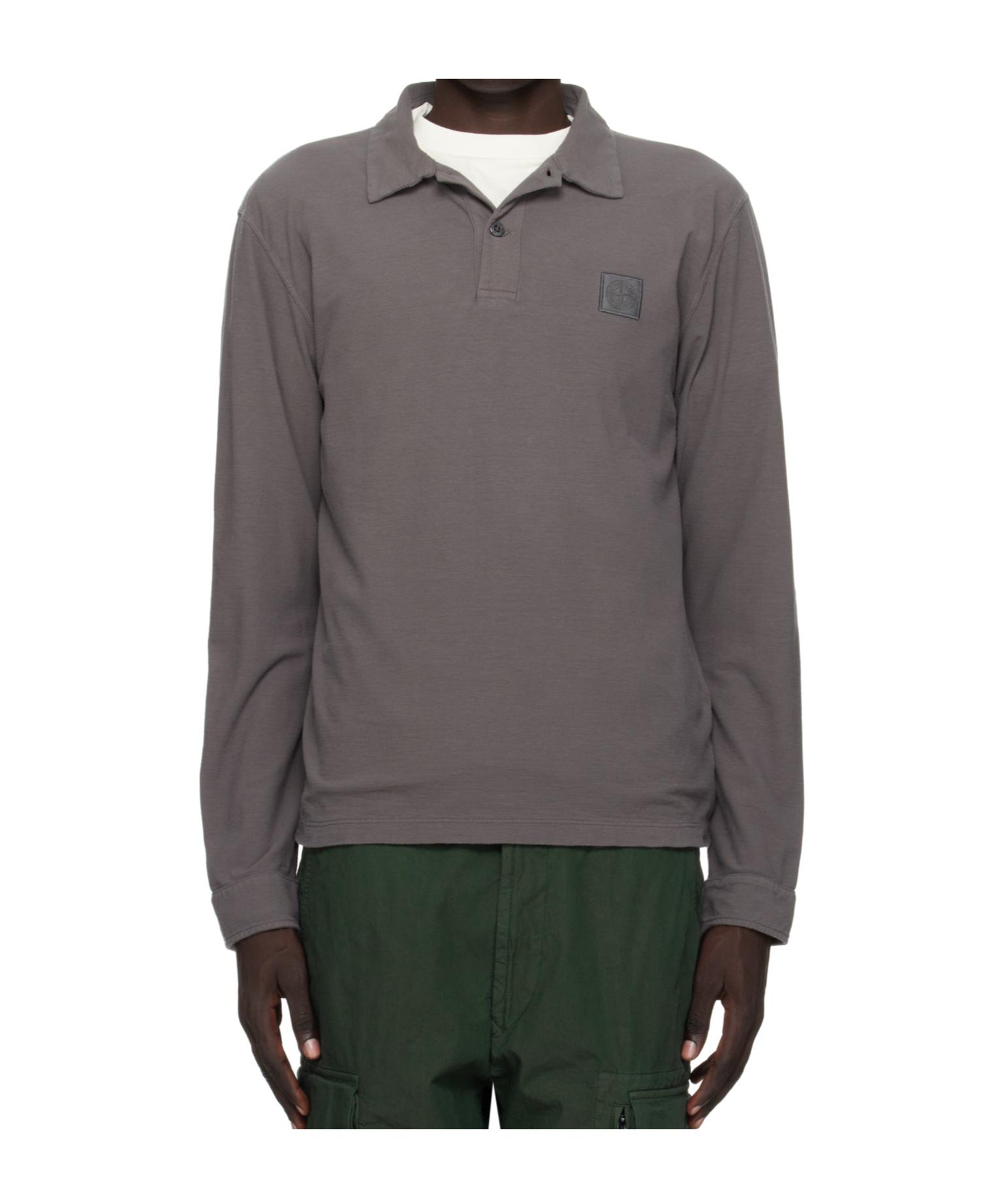 トップス STONE  19SS Cotton Jersey Polo-XL Stone Island Long-Sleeved Cotton Jersey Polo Shirt in Gray for Men