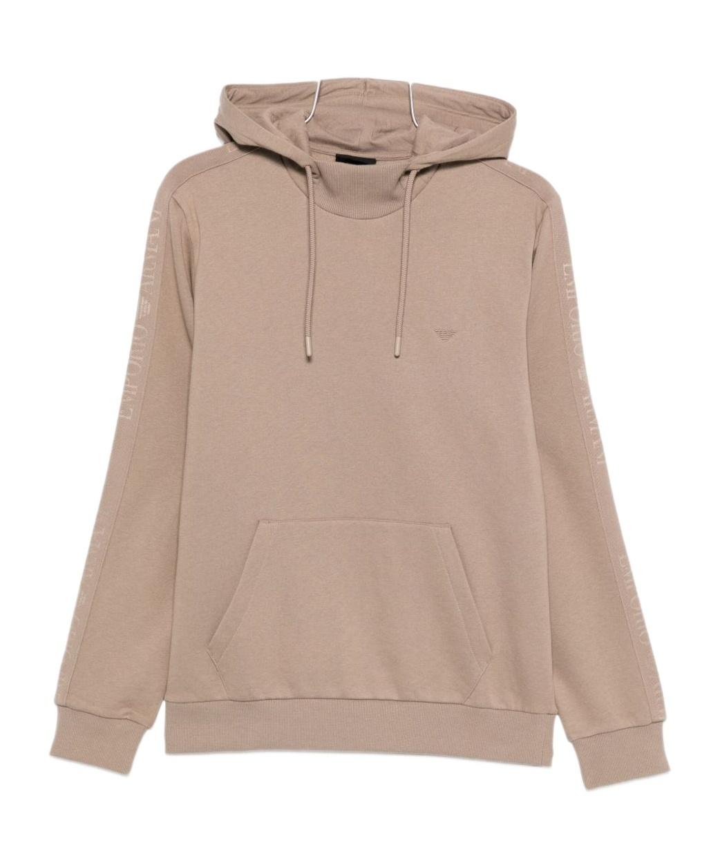 【EMPORIO ARMANI】 ★ Men's Big Eagle Logo Hoodie ★ Brown EMPORIO ARMANI ΦΟΥΤΕΡ HOODIE BIG EAGLE LOGO ΜΠΛΕ - 6D1MD2