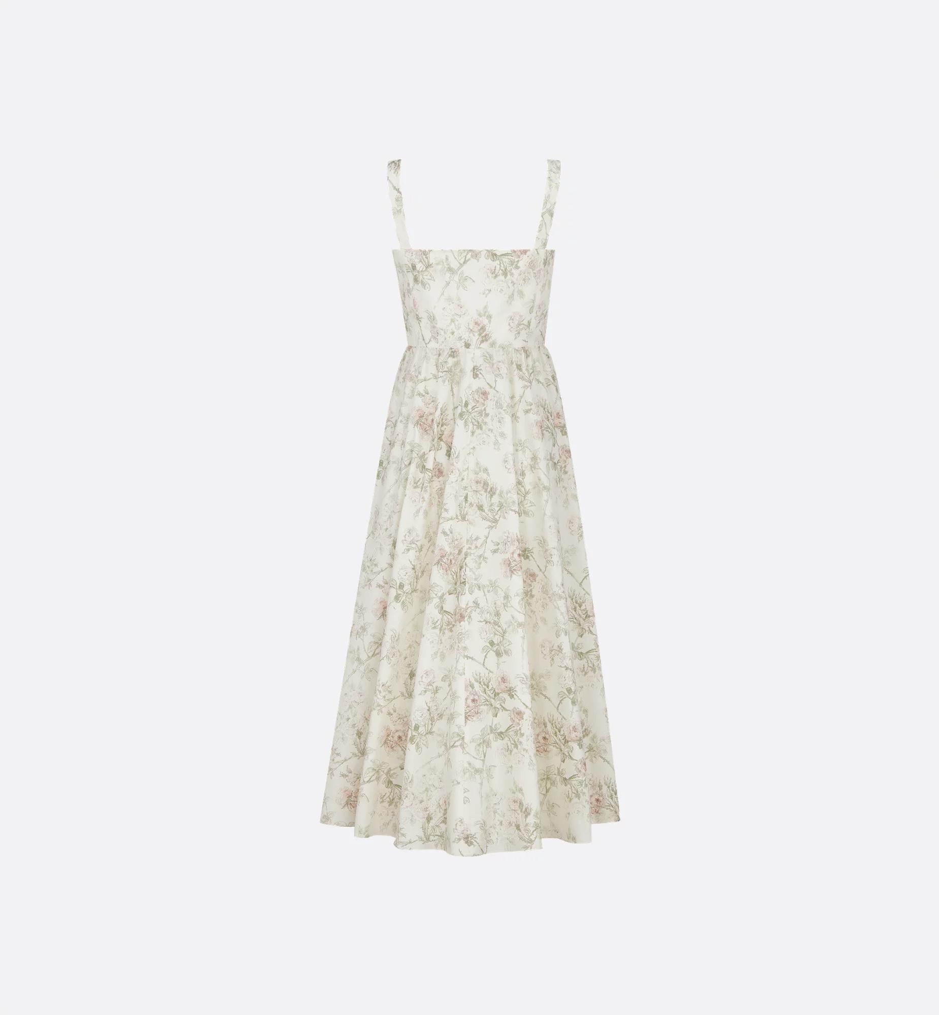 dior flared mid-length dress Mid-Length Flared Dress with Belt Red Wool and Silk Shantung
