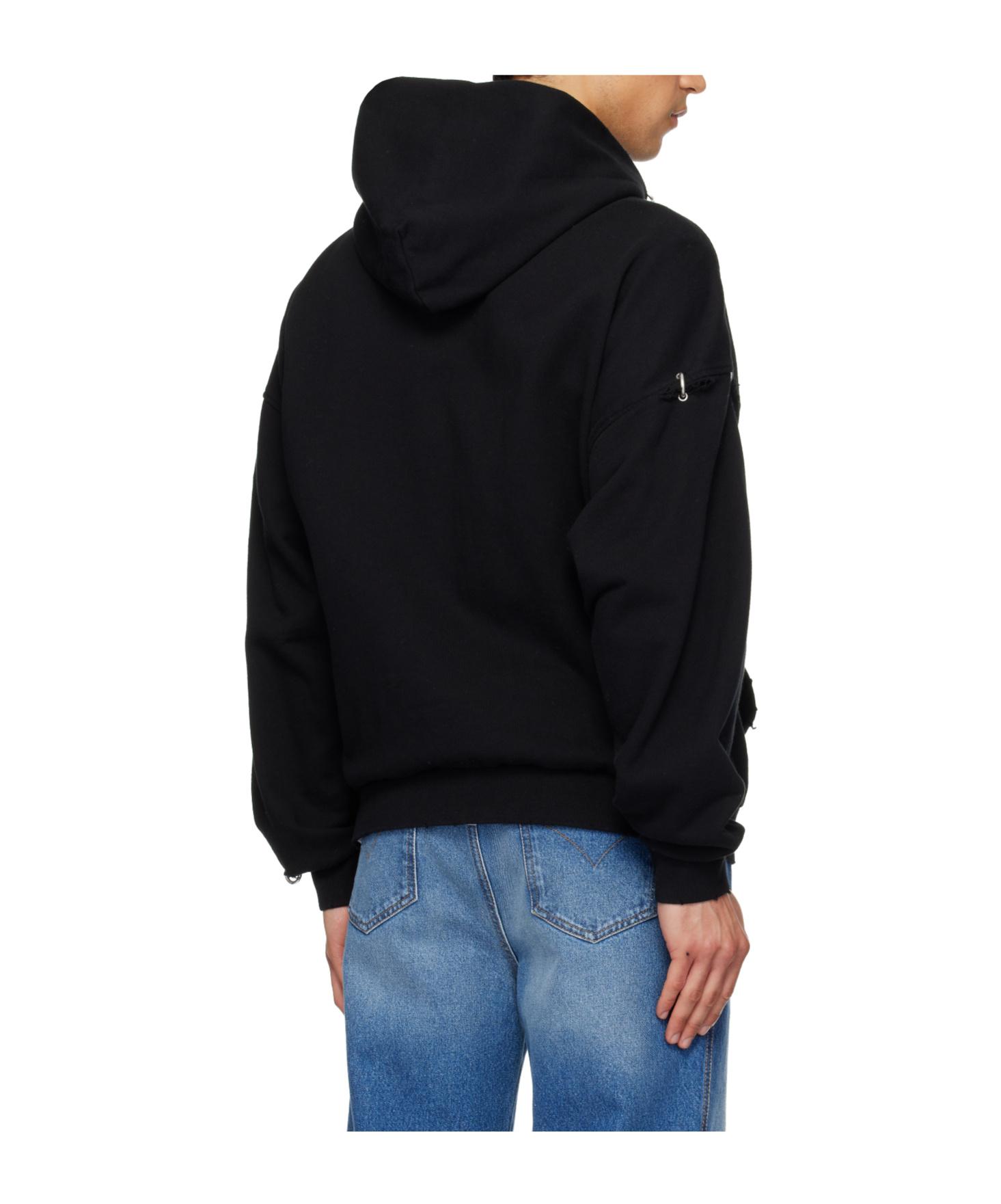 we11done Rose Piercing Zip-Up Hoodie in Black for Men | Lyst UK
