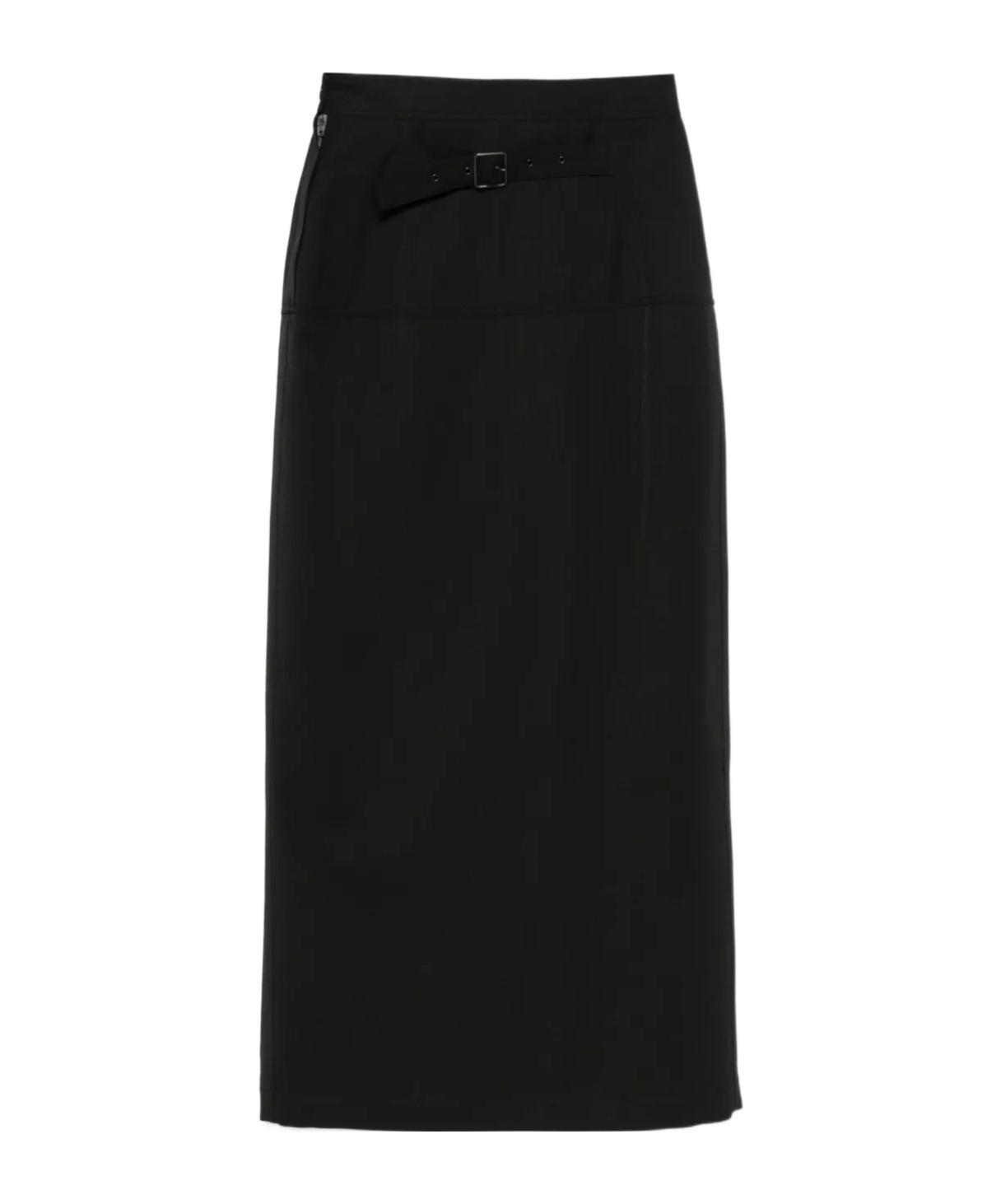 ワンピース LEMAIRE Women Mid Skirts DR1106LJ1034 BK999 BLACK Black Black Skirt With Slit | LEMAIRE