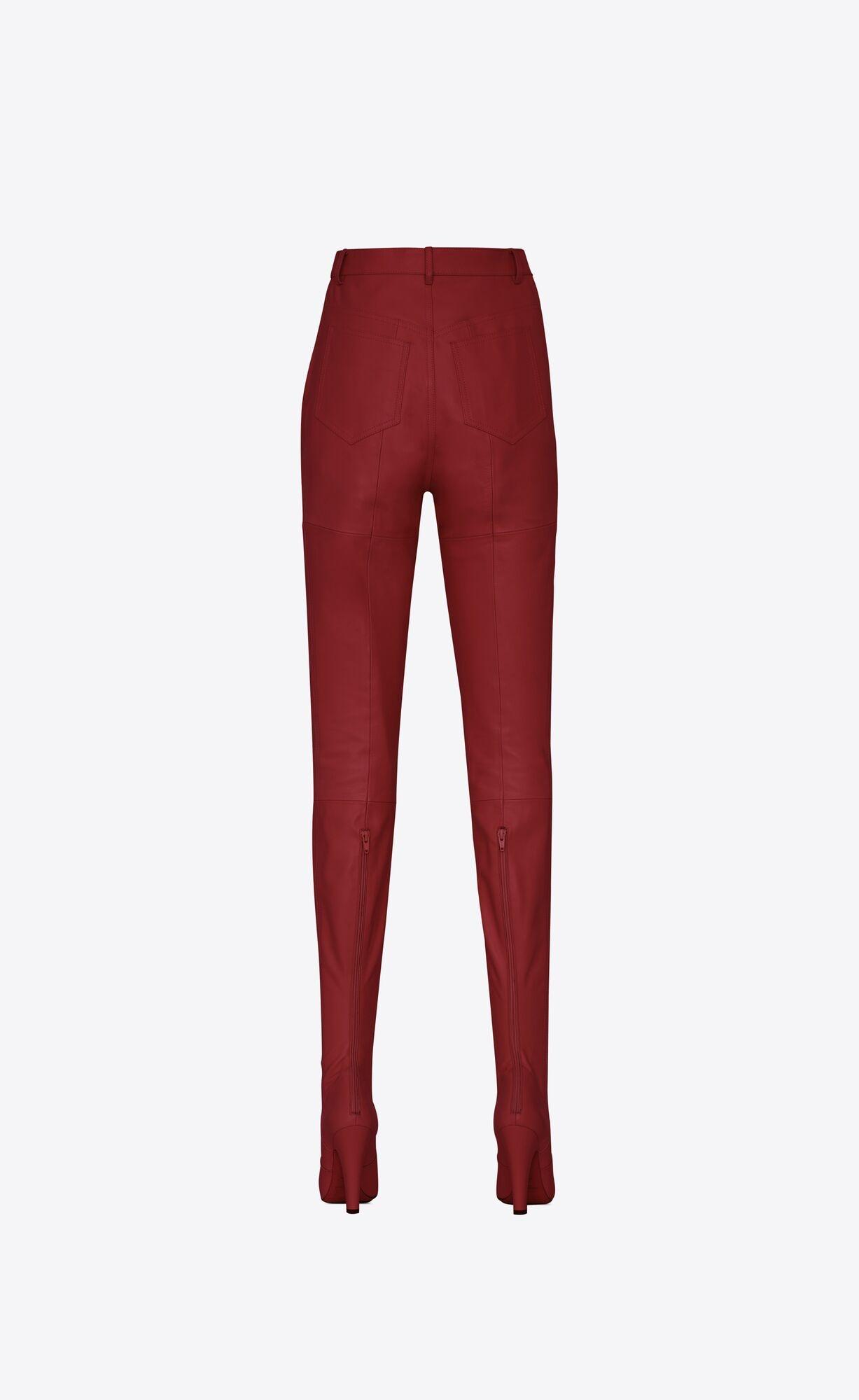 【関税&送料込】Saint Laurent Tiziano Red Cotton Pant 585e6e21ca07e62e1a9dd7e36632e0