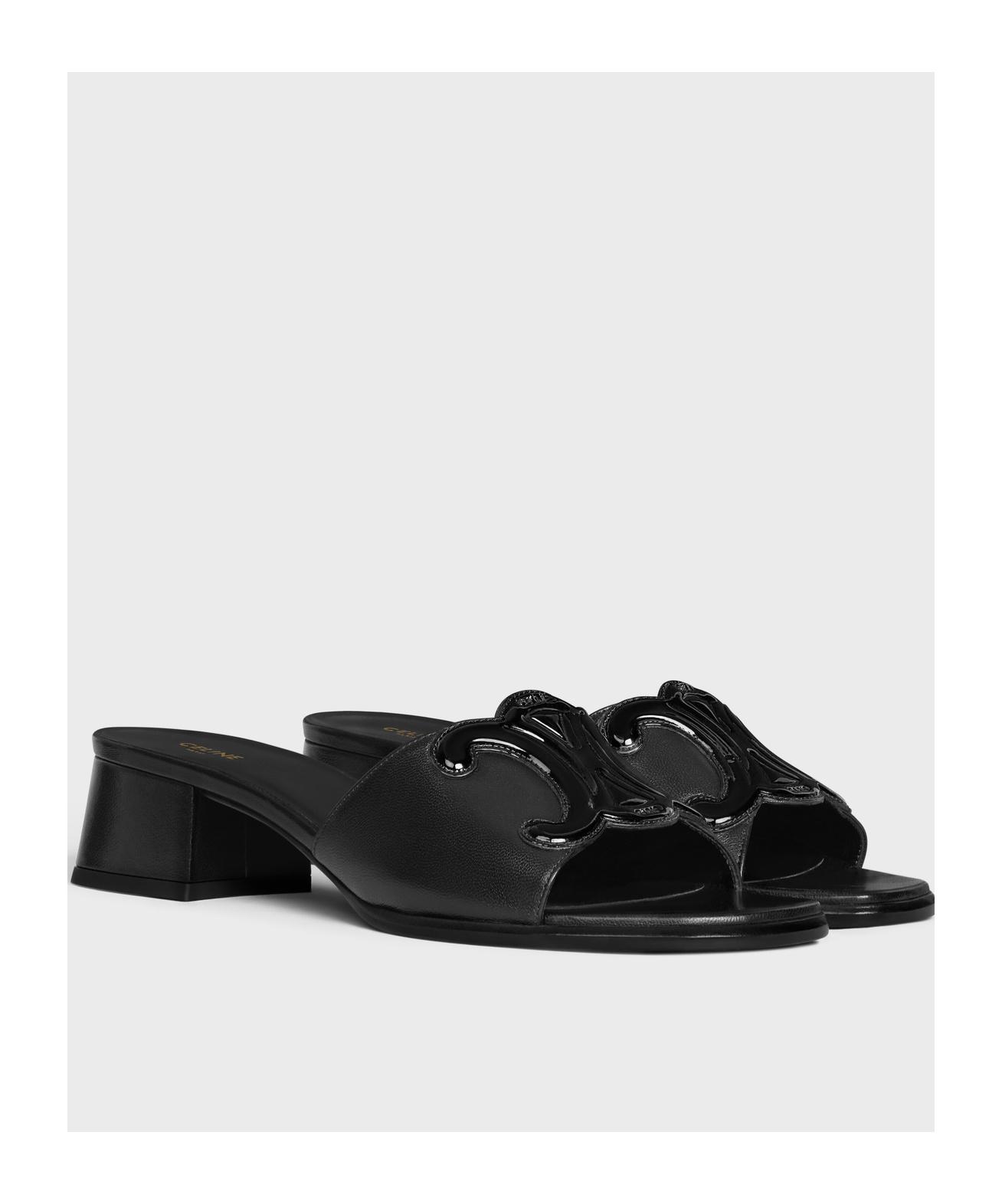 【CELINE】CLEMENCE MULE CELINE CLEMENCE MULE IN LAMBSKIN AND PATENT CALFSKIN - | CELINE