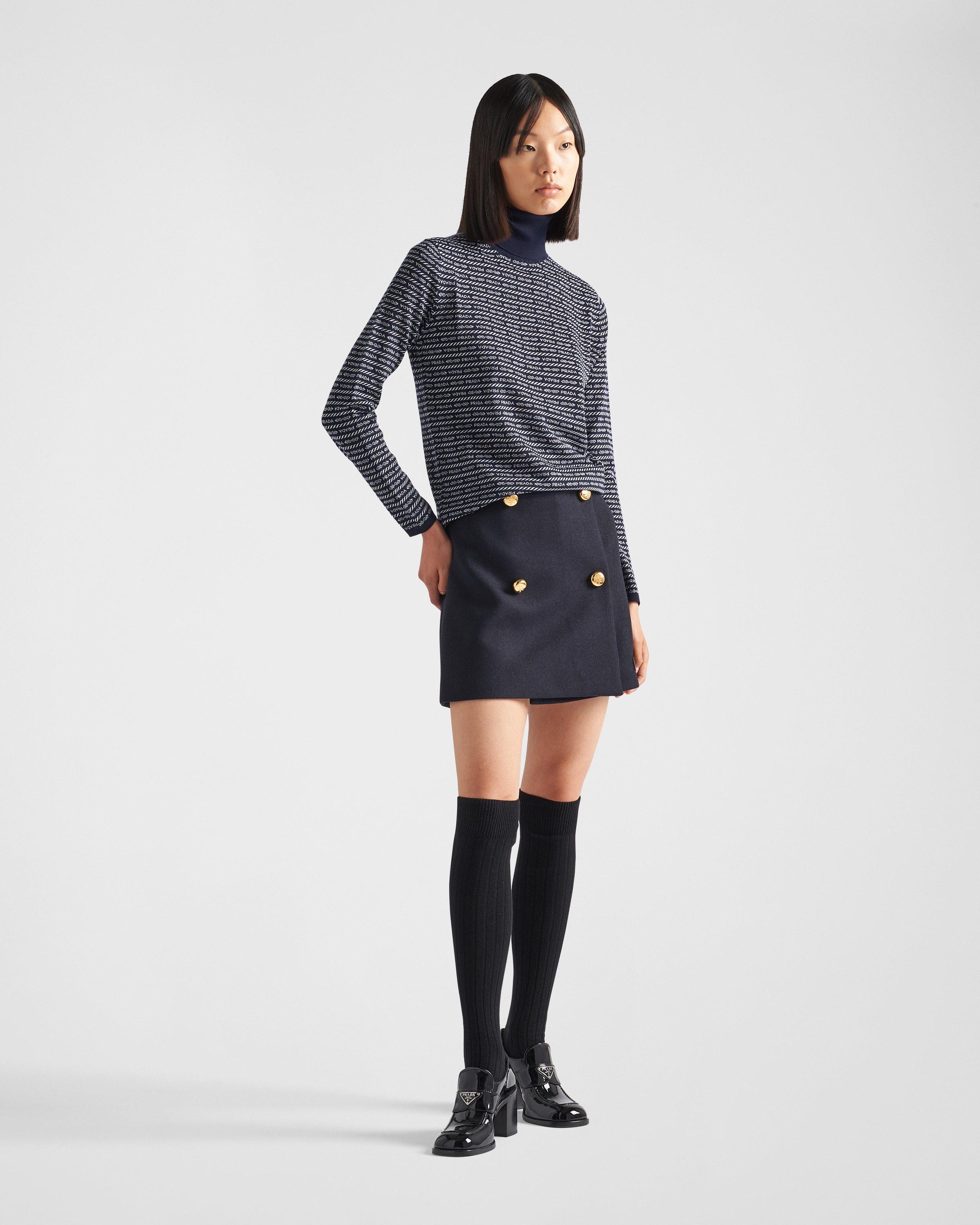 ミニスカート Prada Wool Miniskirt Prada Inset Belt Mini Wool Skirt - Bergdorf Goodman