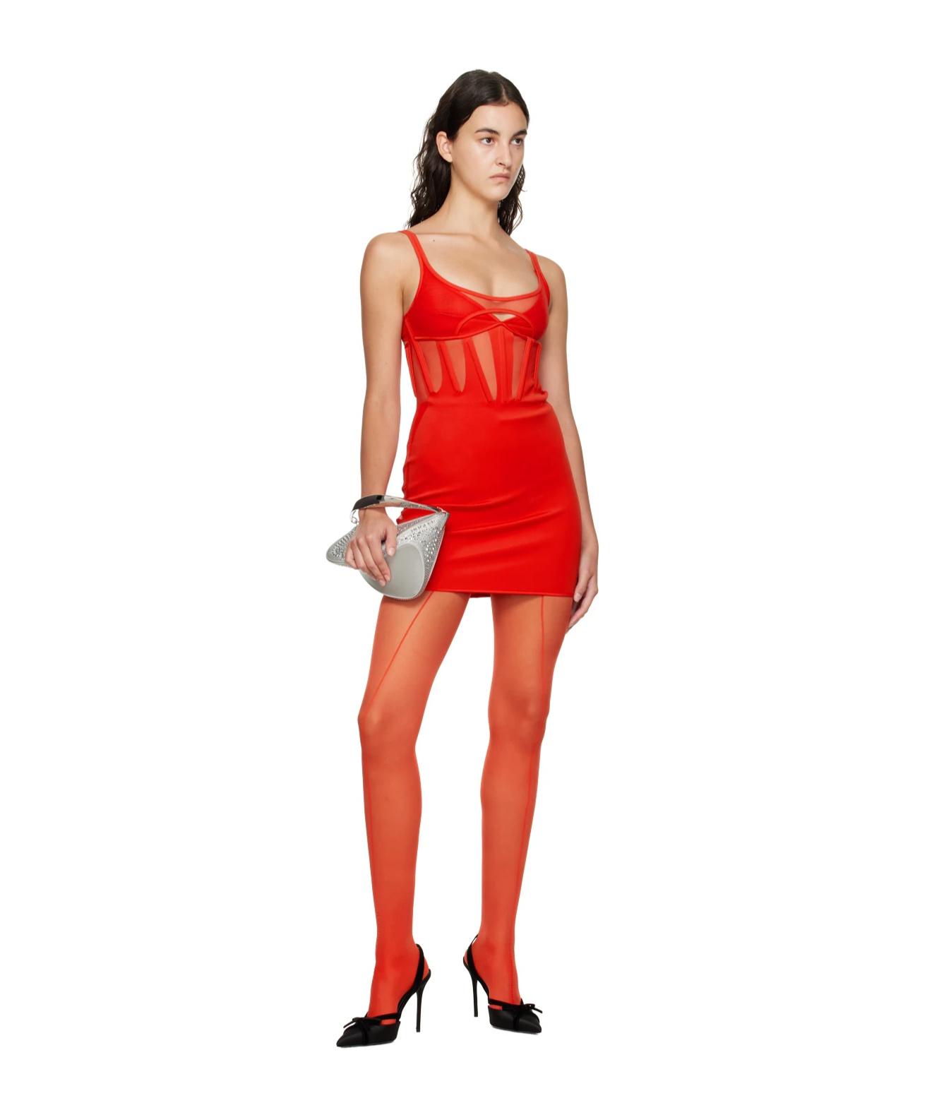 strapless open back dress Embellished Sweetheart-Neck Mini Dress in Red - 2 main image 1