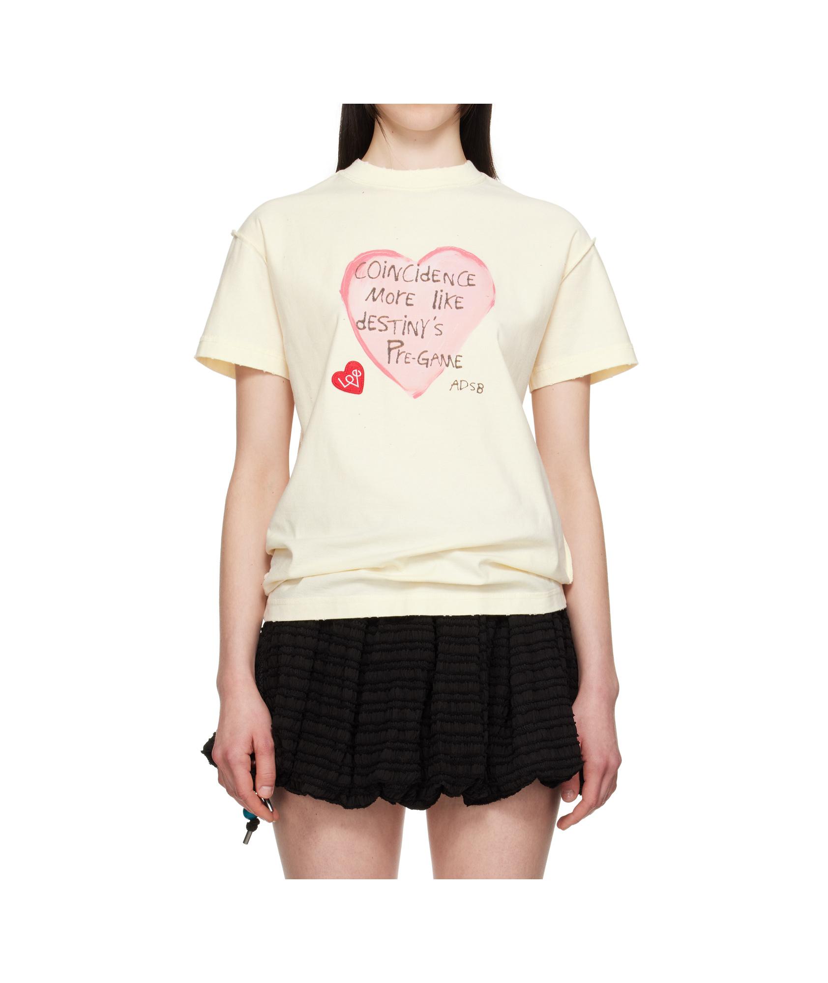 ●ANDERSSON BELL●Unisex Heart Message T-Shirt ２COLOR UNISEX HEART MESSAGE T-SHIRT atb1251u(ECRU) – Andersson Bell