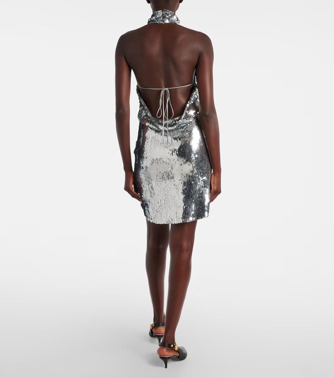 knee length dresses for ladies Balmain Metallic Flared Dress  Runway Catalog