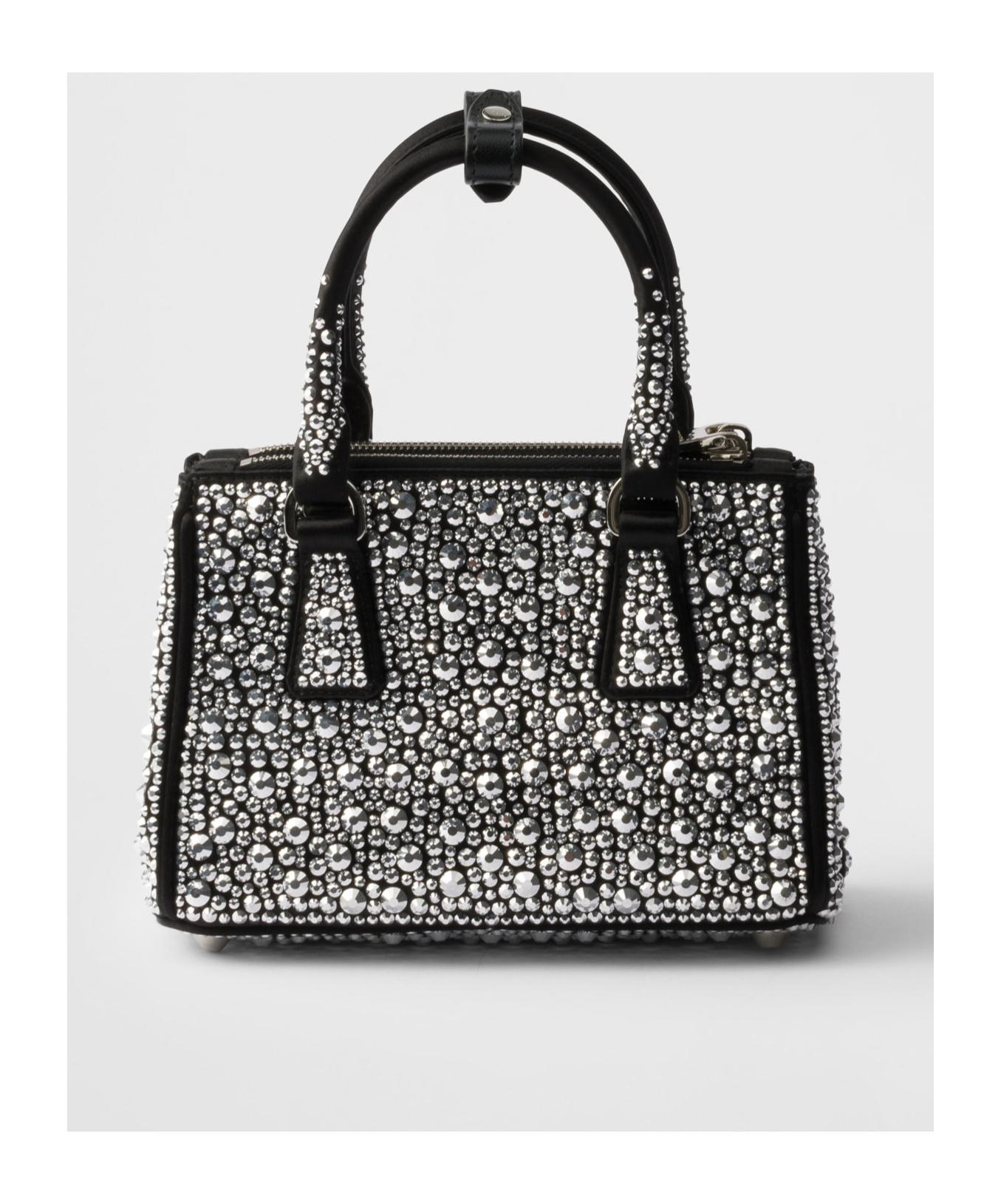 Prada Galleria satin micro-bag with decorations ハンドバッグ Prada Galleria Satin Micro-Bag with Decorations | Saks Fifth