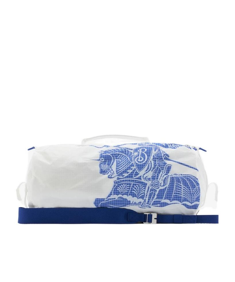 Burberry Medium Ekd Logo-Print Duffle Bag in Blue for Men | Lyst
