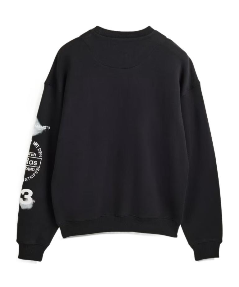 スウェット・トレーナー Y-3 black recycled polyester sweater with embroidered logo Y-3 Black Recycled Polyester Sweater With Embroidered Logo Y-3