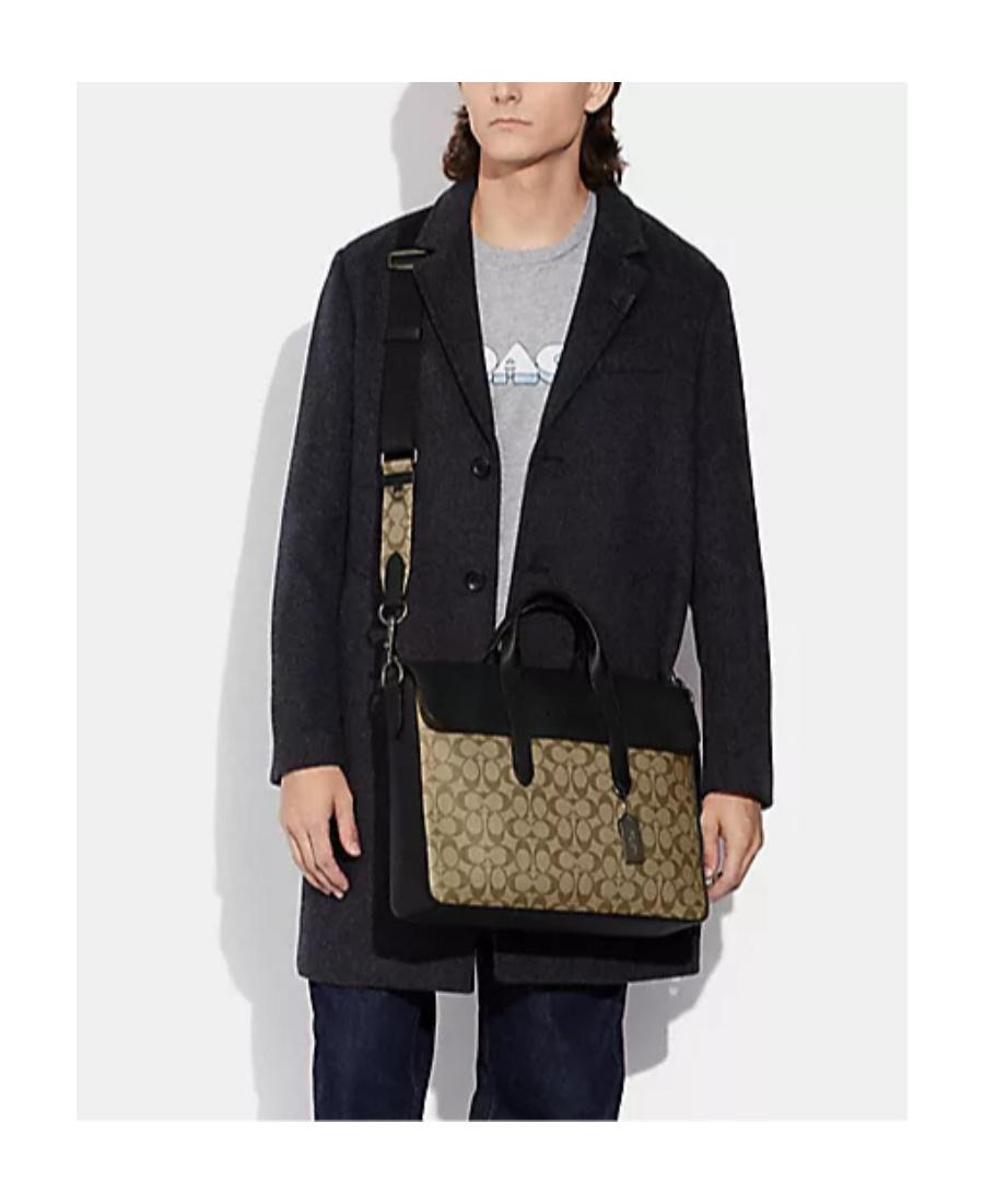 SULLIVAN BRIEF LEATH 黒 ビジネスバッグ COACH® Outlet | Sullivan Portfolio Brief In Signature Canvas