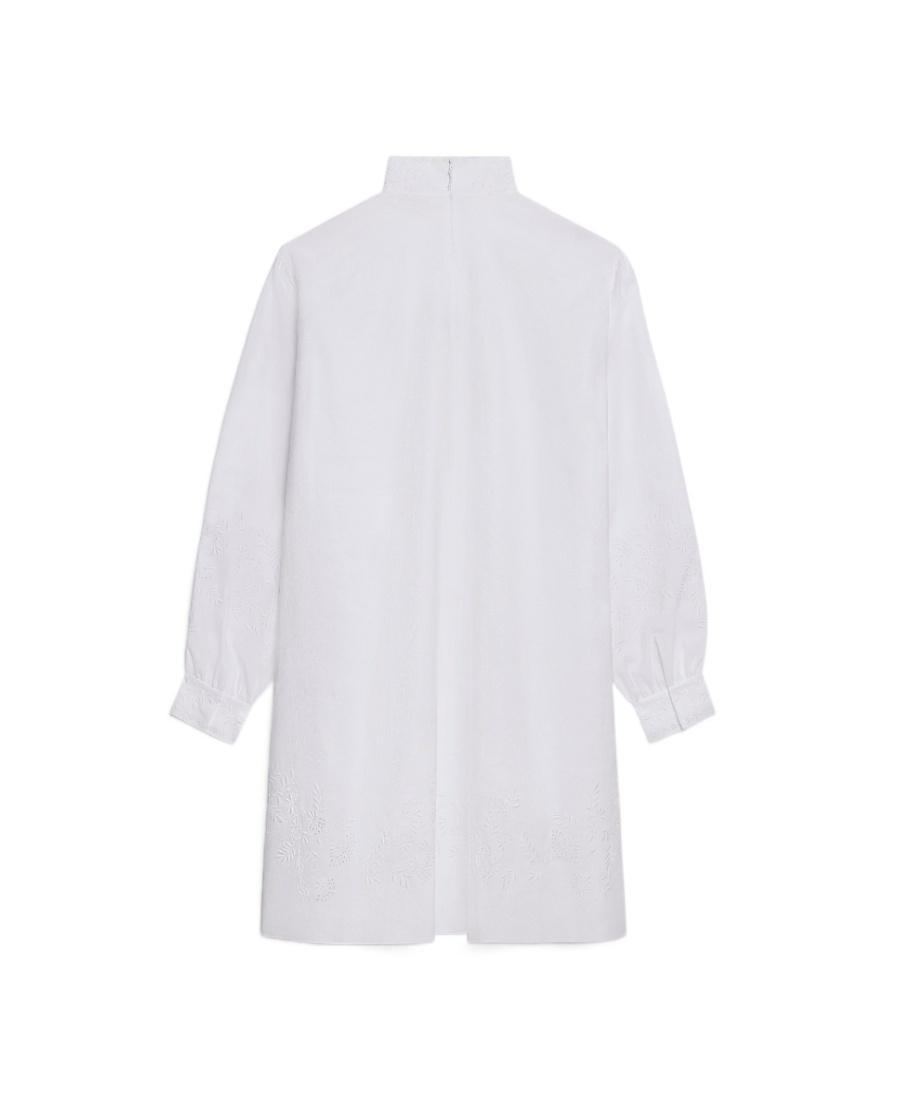 【CELINE】COTTON TOILE PRAIRIE DRESS WITH EMBROIDERY Celine Cotton Toile Prairie Dress With Embroidery in White
