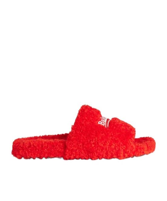 Balenciaga Logo Fleece Slides in Red for Men | Lyst display picture 1