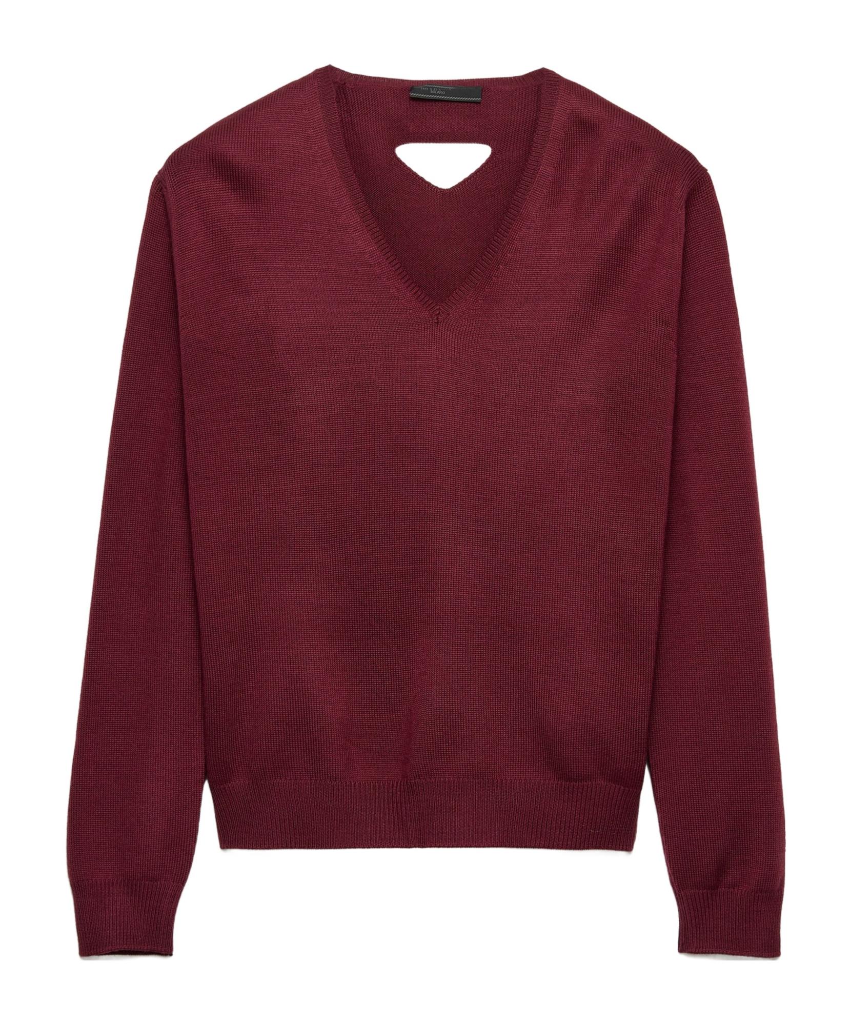 Prada V-Neck Wool Sweater in Red for Men | Lyst