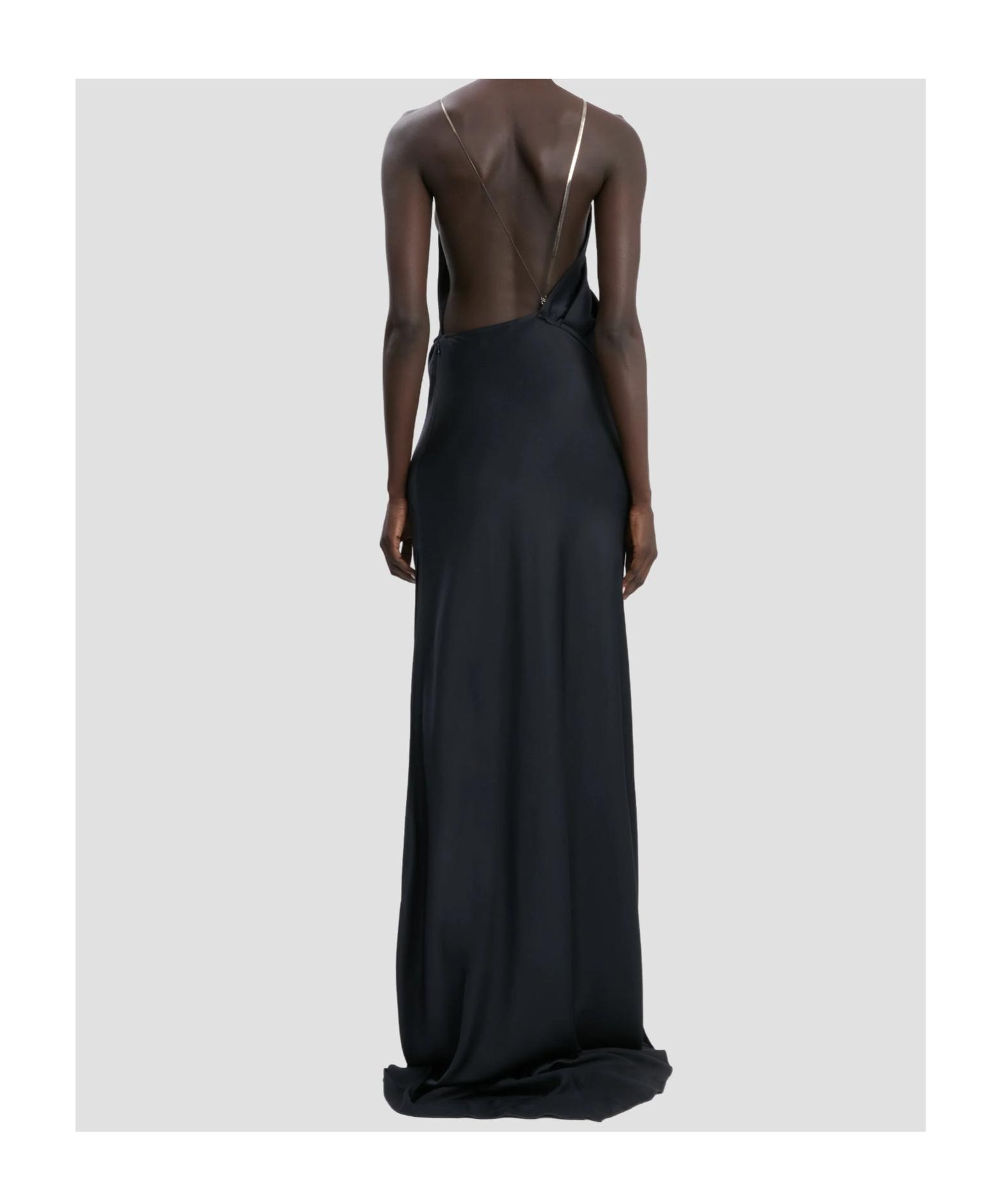 victoria beckham open back dress Open-back satin-crepe maxi slip dress - blush