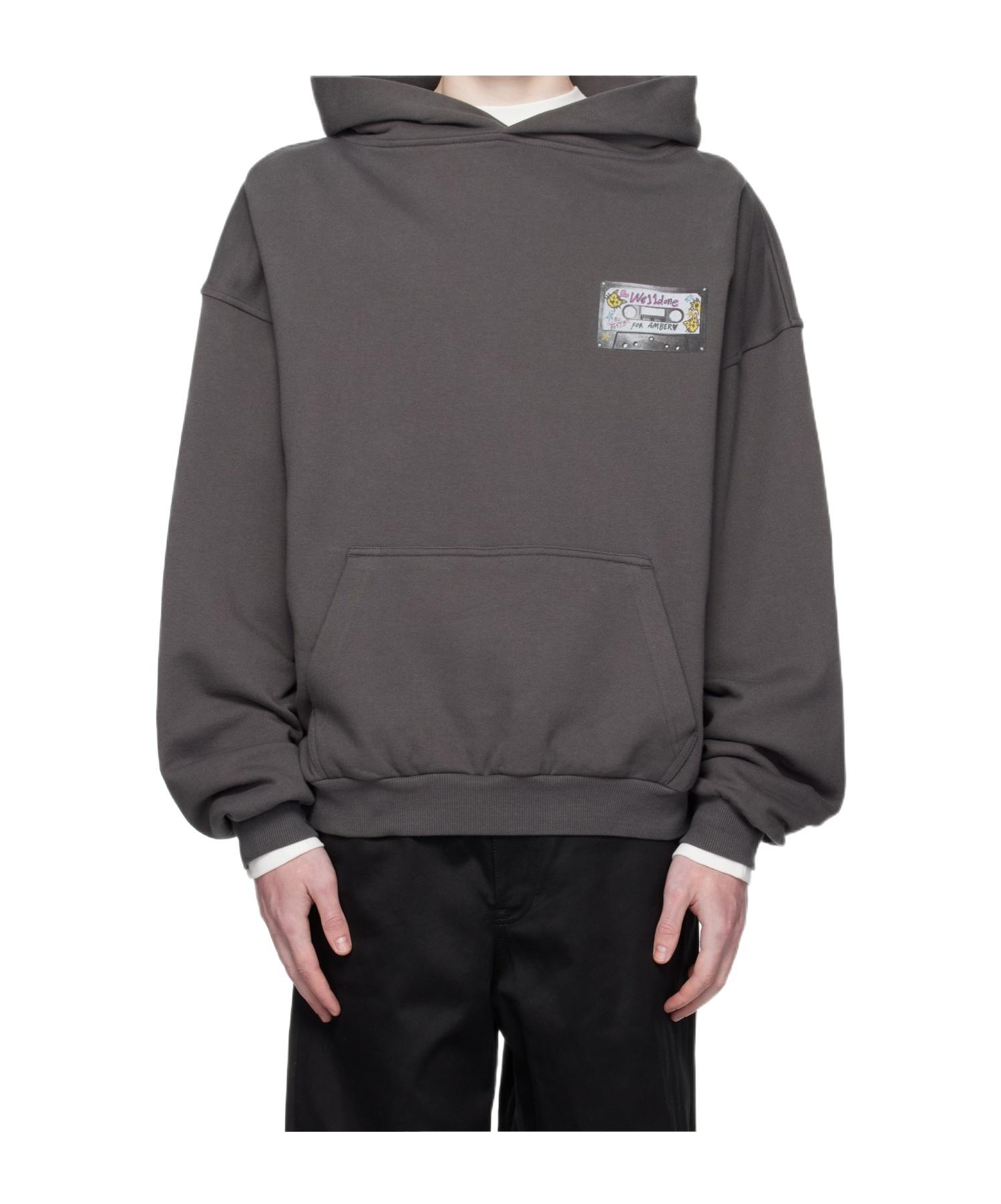 パーカー・フーディ We11done CHARCOAL MENS BOUCLE HOODIE ZIP-UP / CHA We11done FW25 CHARCOAL MENS BOUCLE HOODIE ZIP-UP / CHA - NUBIAN