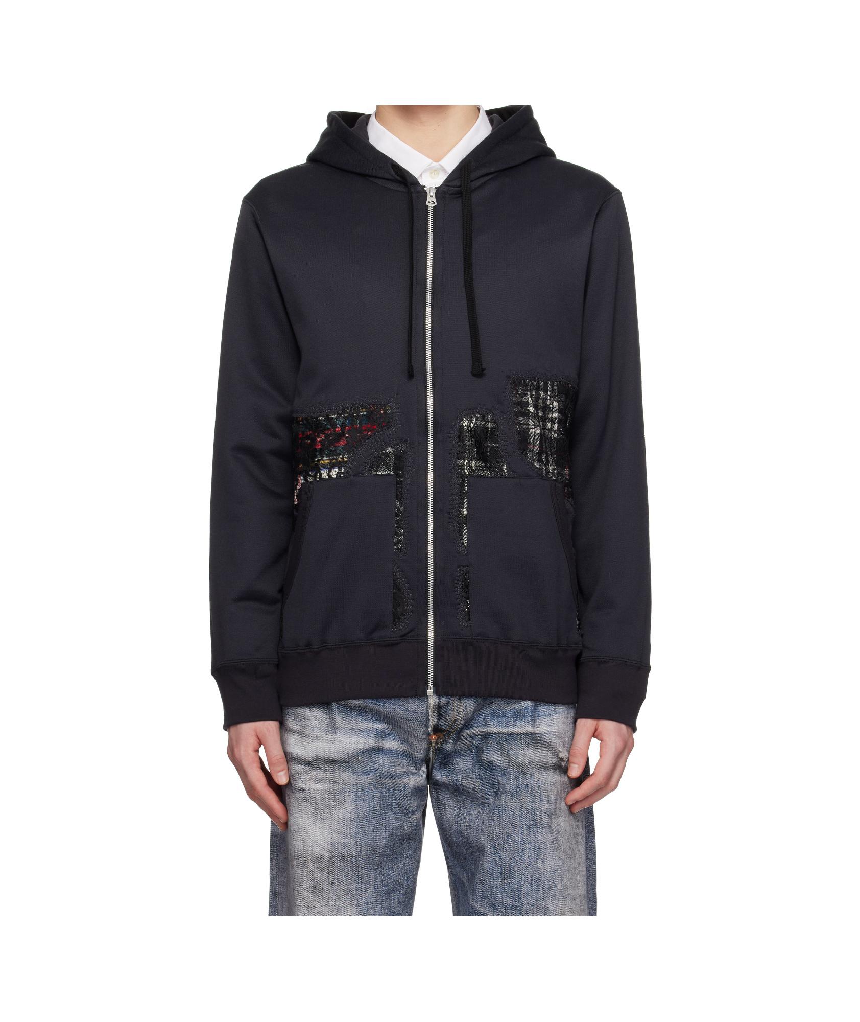スウェット・トレーナー Junya Watanabe Jacquard insert hoodie Junya Watanabe Jacquard Insert Hoodie - White - Men | WNT9011