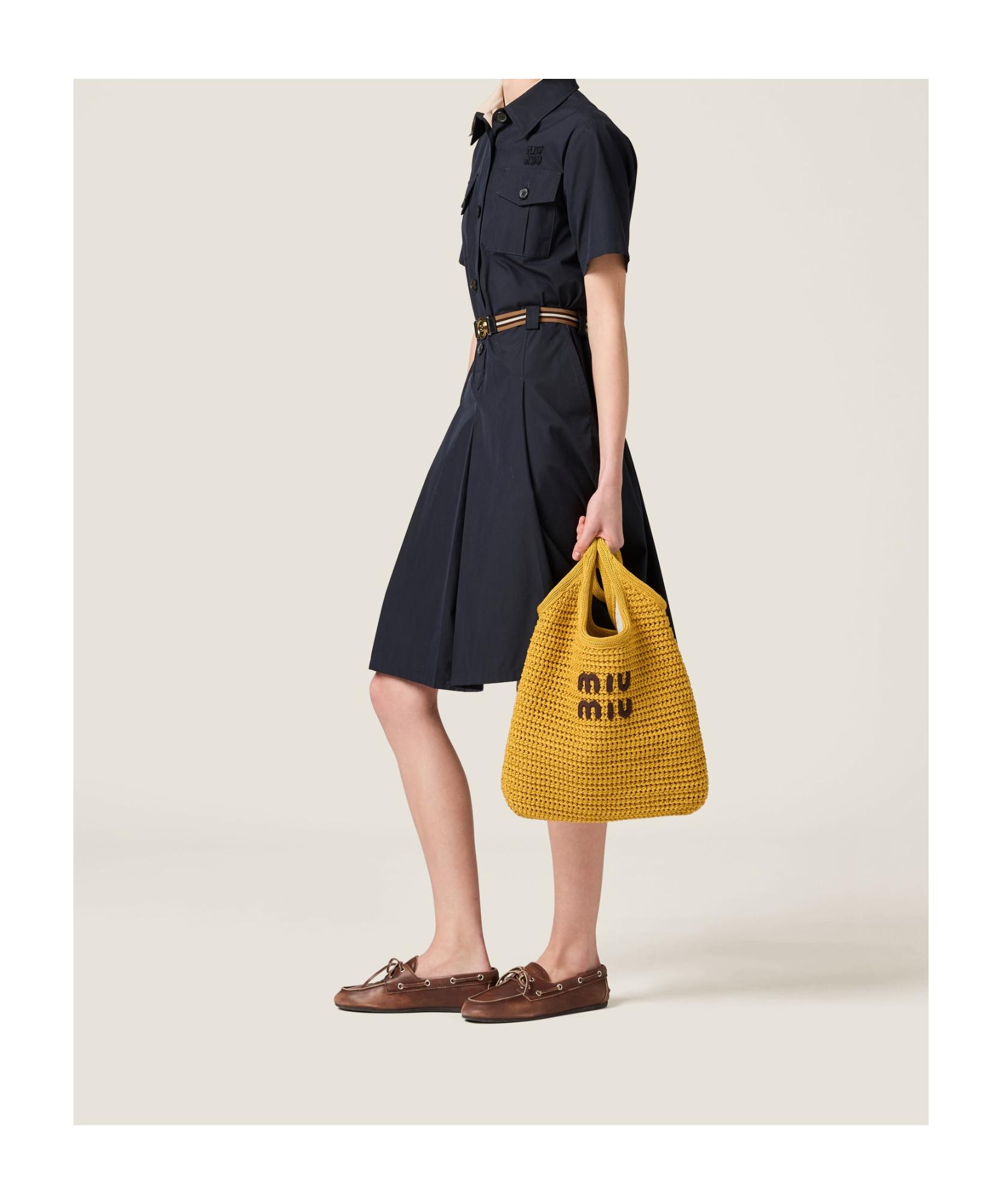 関税込 MiuMiu IVY raffia-effect woven tote bag IVY raffia-effect woven tote bag | Emporium