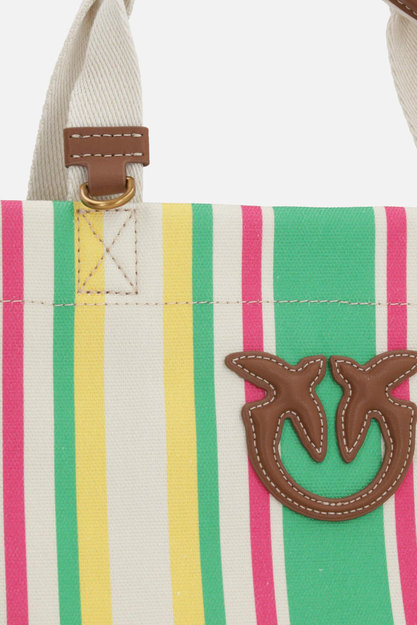 トートバッグ PINKO medium shopper bag in striped canvas Medium shopper bag in striped canvas PINKO → Shop Online