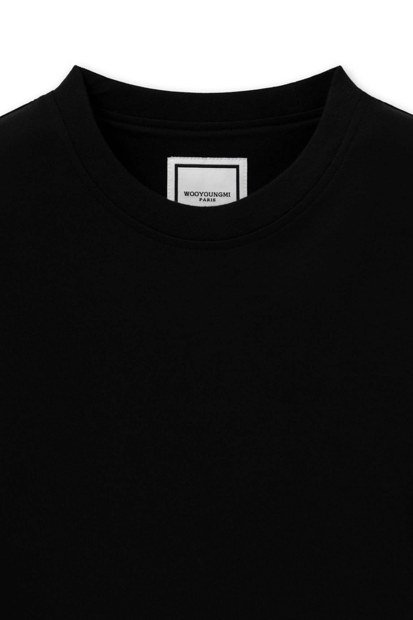 WOOYOUNGMI Love Is Strange 半袖 Tシャツ 黒 46 WOOYOUNGMI 남성 -우영미 25 S/S 블랙 플라워 백로고 티셔츠