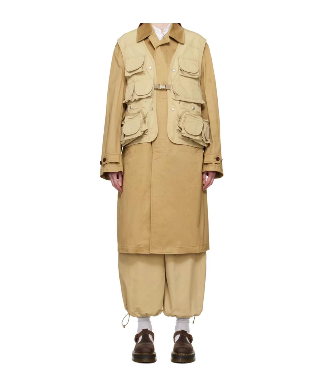 Junya Watanabe Comme des Garçons Trench Coat Cape in Beige