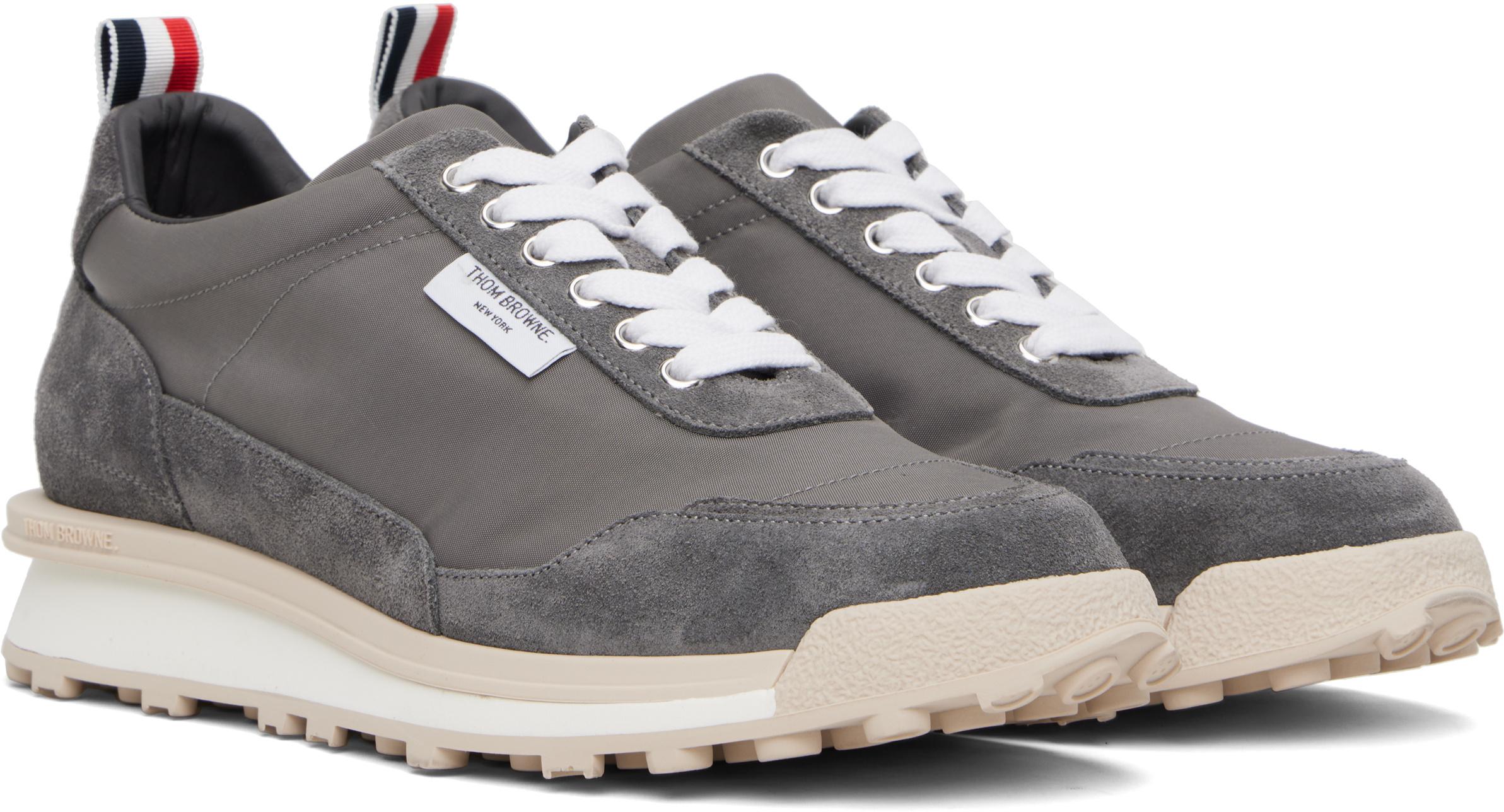 スニーカー Thom Browne Sneaker With Logo THOM BROWNE | Suede Panel Low Top Sneakers | Men | Lane Crawford