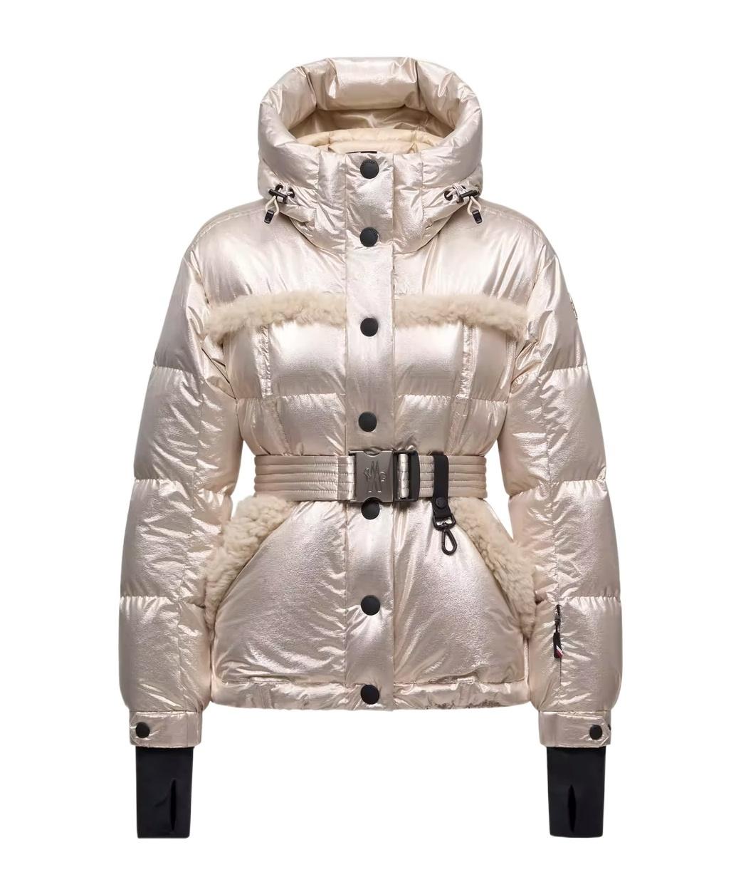 Moncler Grenoble Mondim Metallic Hooded Down Ski Jacket in Natural