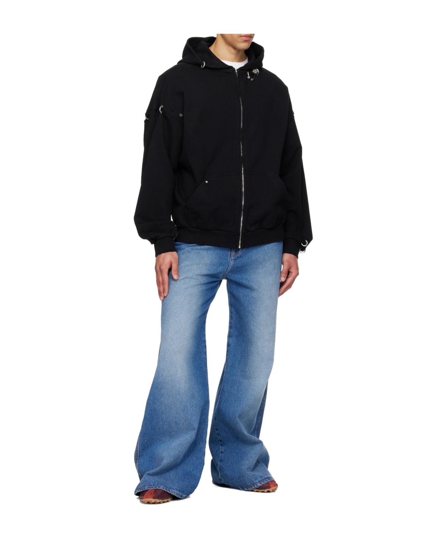 we11done Rose Piercing Zip-Up Hoodie in Black for Men | Lyst UK