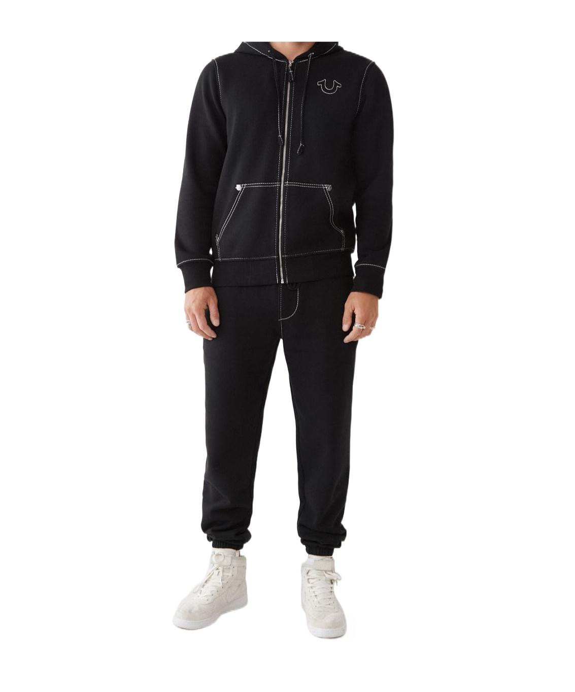 TRUE RELIGION Big T Zip Hoodie in Black for Men Lyst