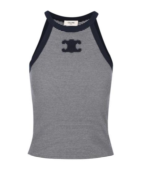 Celine Triomphe Tank Top in Gray | Lyst
