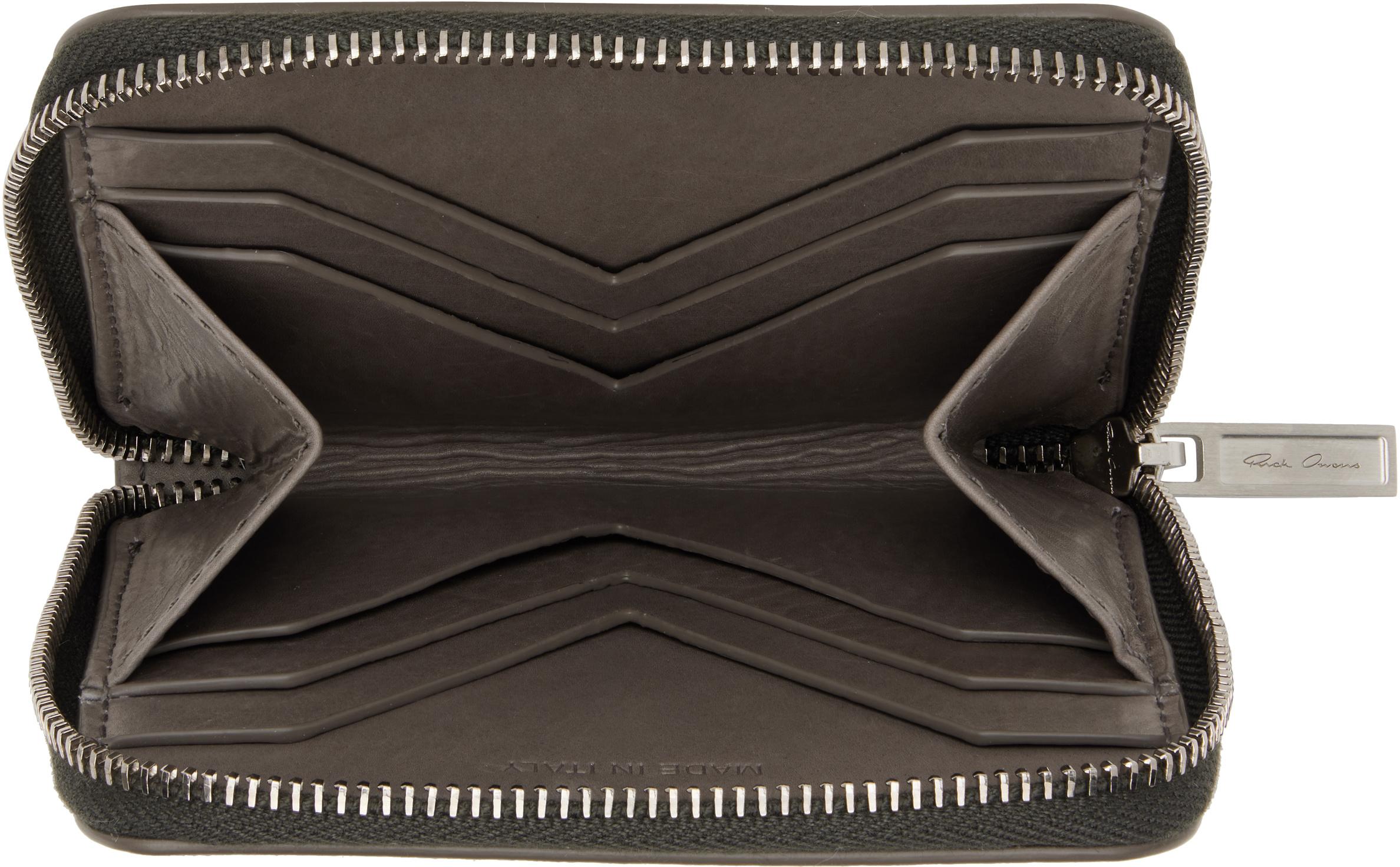 Rick Owens ラウンドジップウォレット　ストラップ付 Rick Owens】LEATHER ACCESSORY レザー ジップウォレット (RICK