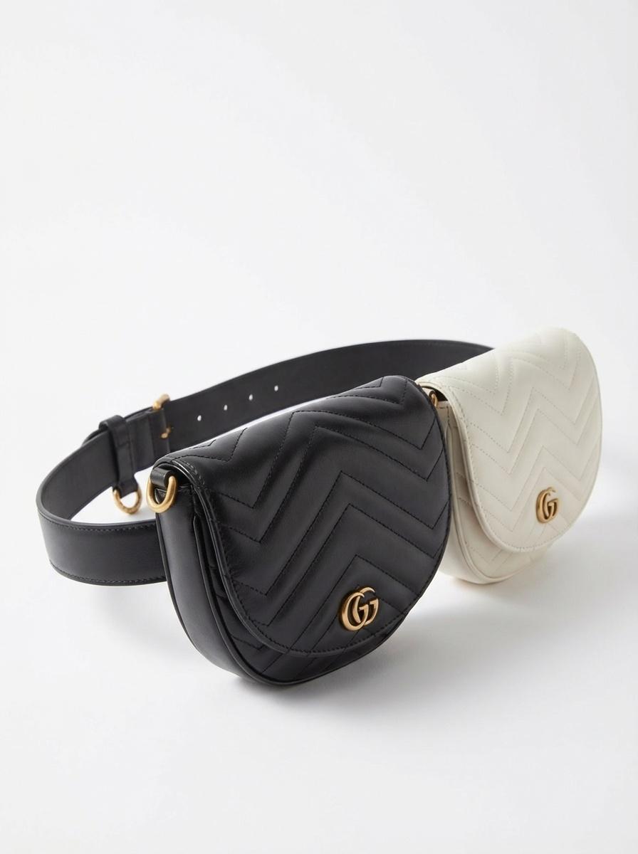 Gucci Double G Quilted Belt Bag in Black | Lyst UK display picture 1