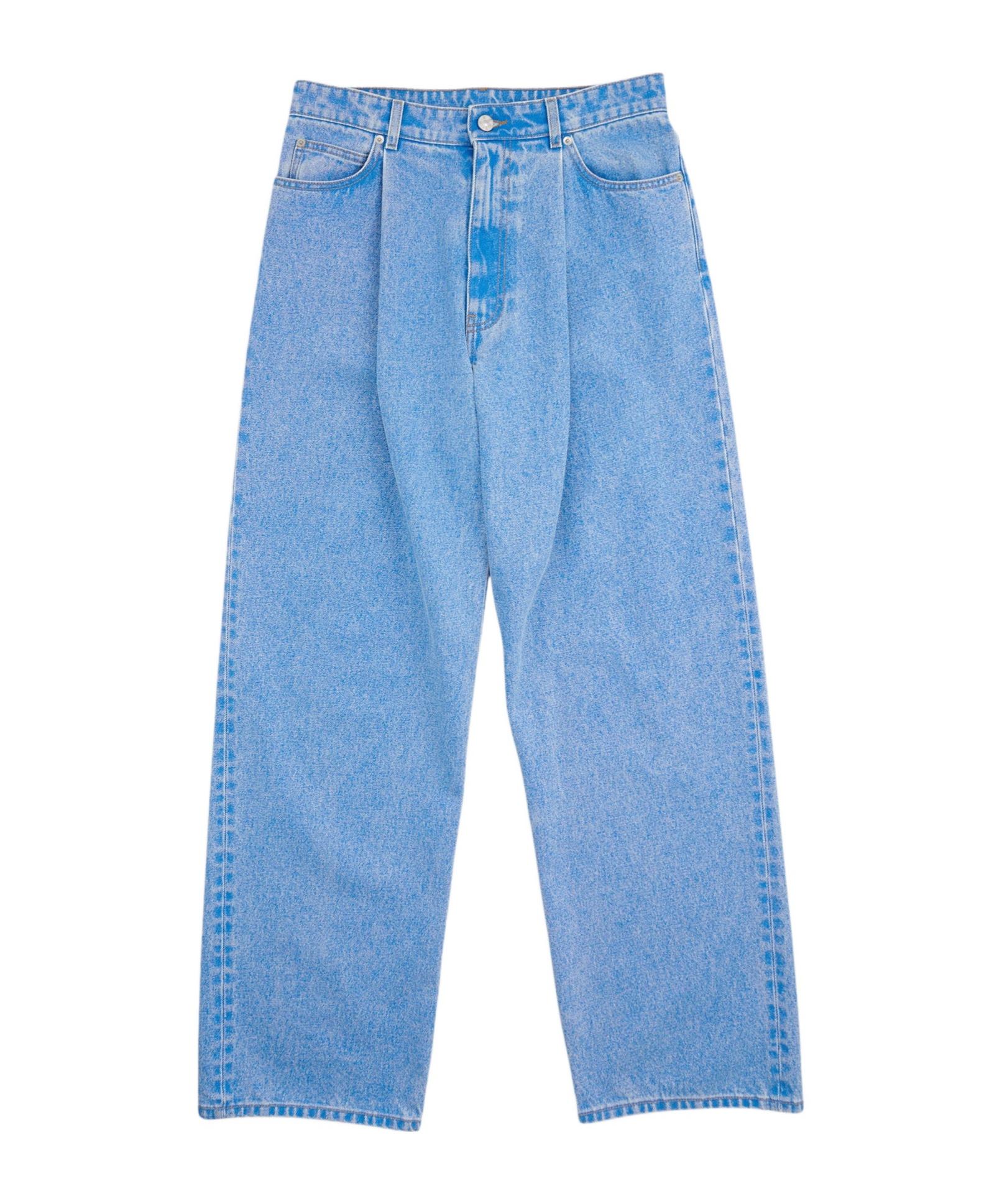 Marni Logo Patch Pleat Jeans in Blue for Men | Lyst