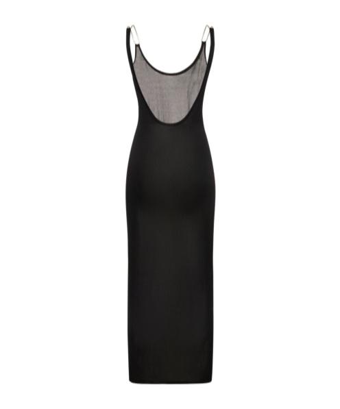 ワンピース DION LEE Black Viscose Blend One-Shoulder Dress Black One-Shoulder Dress - Bow Maxi Dress - Sleeveless Maxi
