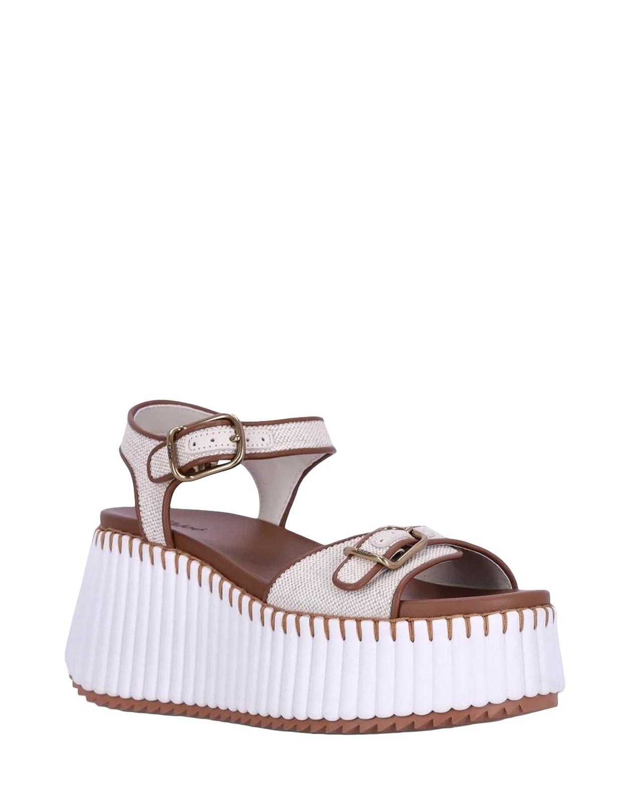 サンダル・ミュール CHLOE Women Sandals CHC22U188Z3101 White Chloé Woody Open-Toe Sandals CHC22U188Z3-101 WHITE | IlDuomo
