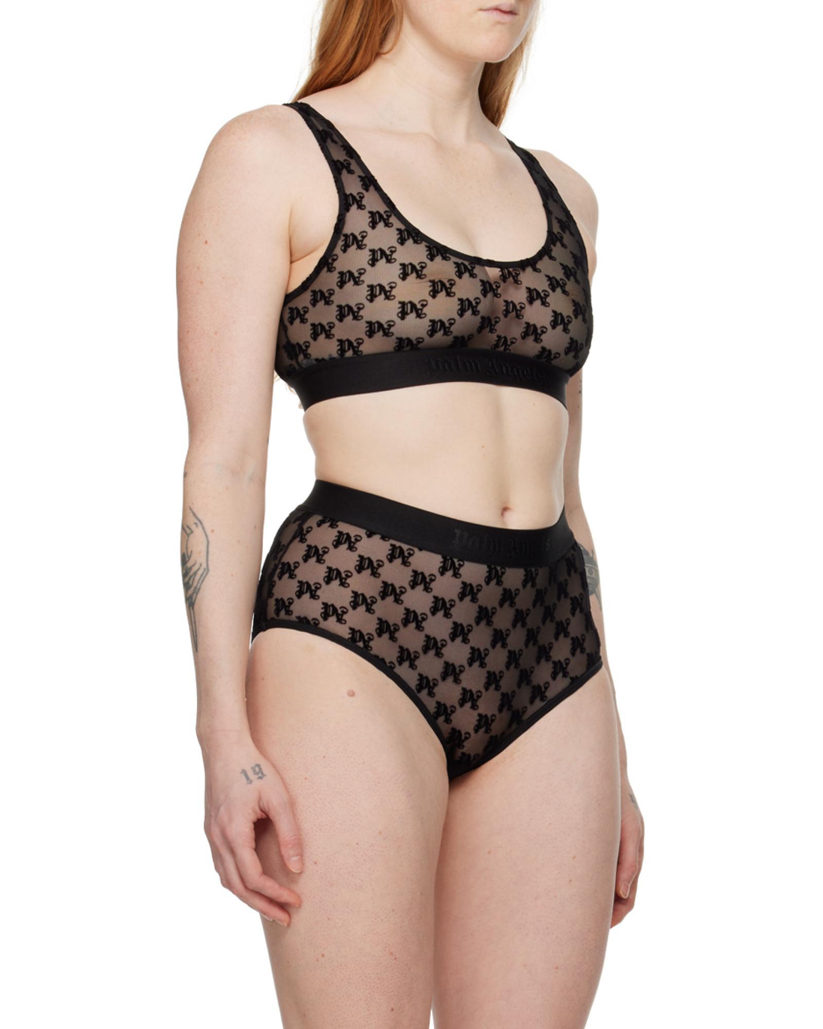 スーツ Palm Angels \"Monogram Lace\" brazilian slip Black Palm Angels 