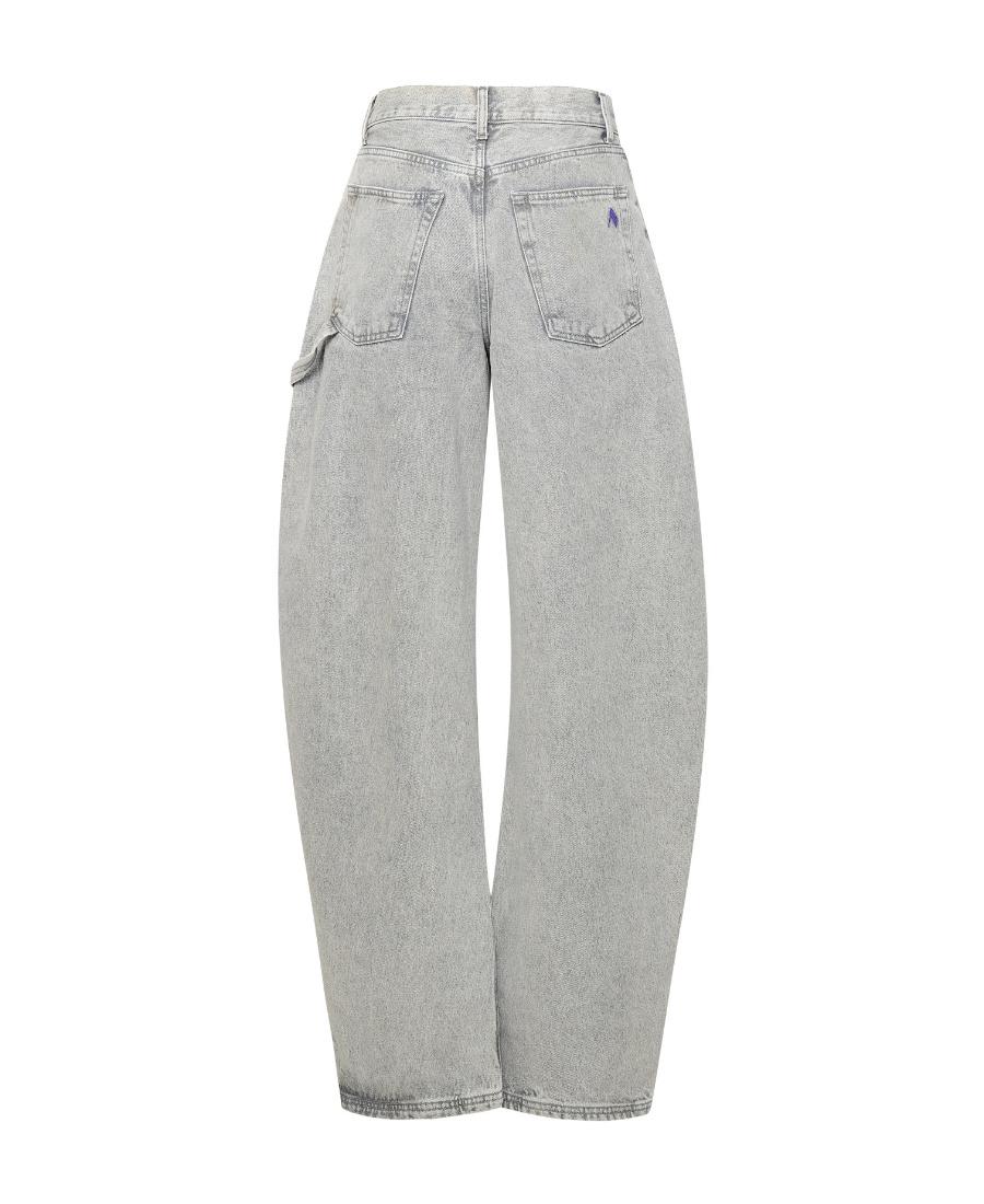 The Attico Effie High-Waist Wide-Leg Jeans in Gray | Lyst