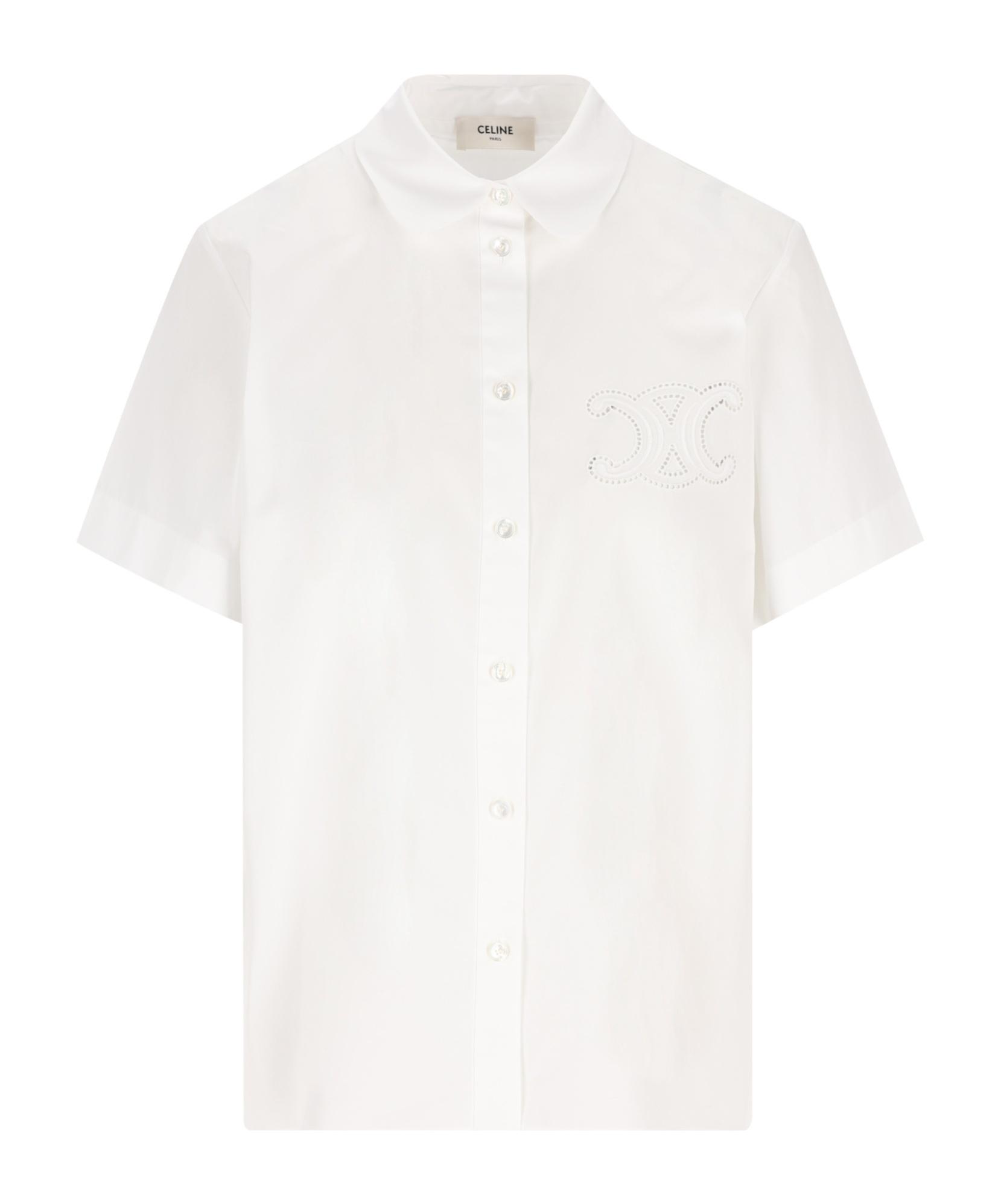 Celine Short Sleeve Shirt in White | Lyst UK