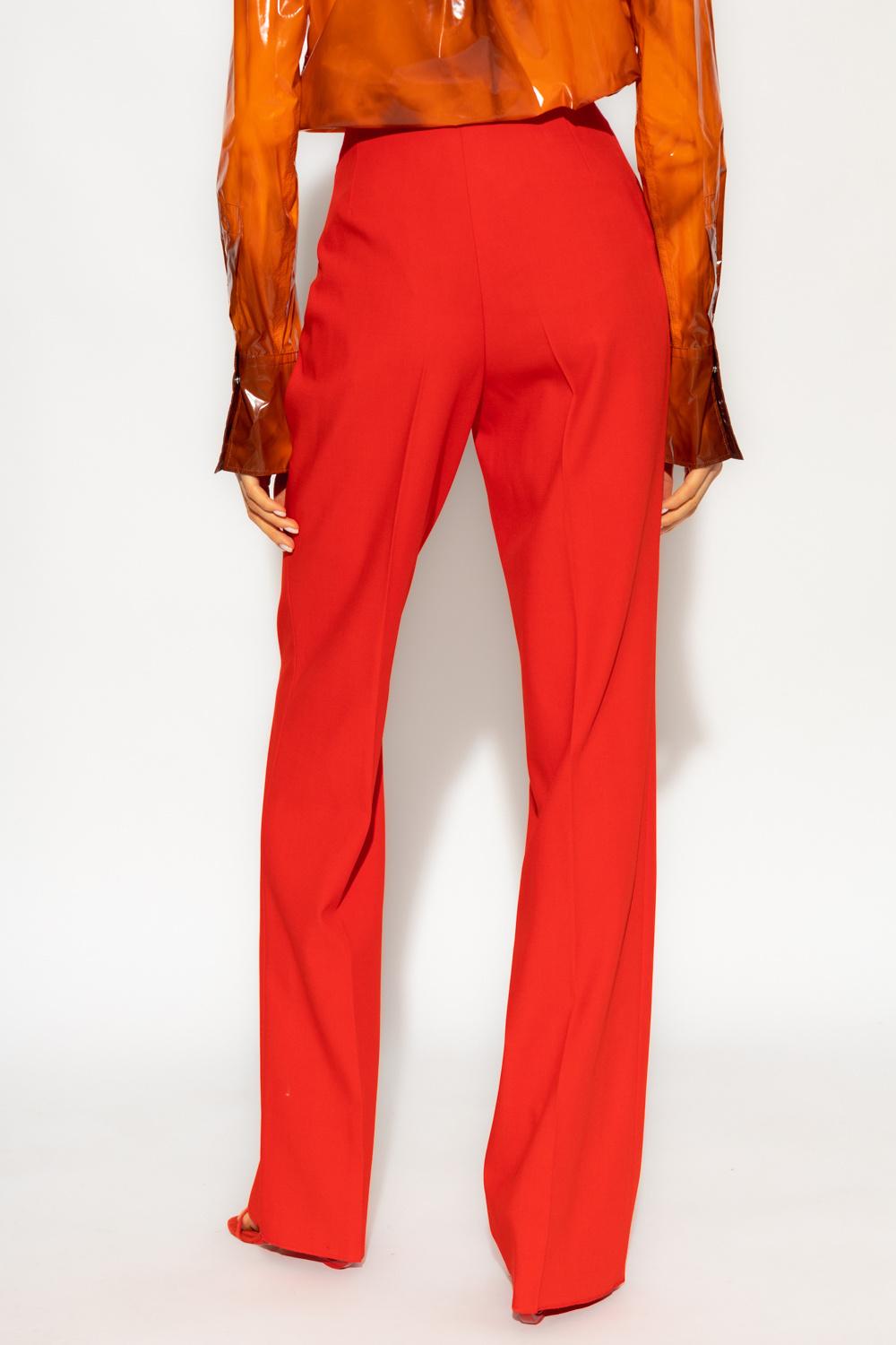 パンツ FERRAGAMO Straight pants with pleat Red FERRAGAMO Pleated wool straight-leg pants | NET-A-PORTER