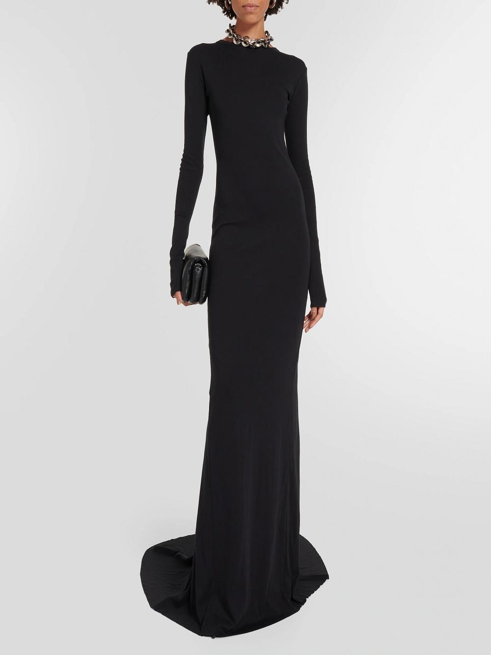 ワンピース Ann Demeulemeester DEMY X-LONG HIGH SLIT LONG SLEEVE DRESS Ann Demeulemeester Demy X-Long Maxi Dress In 099 Black - 65
