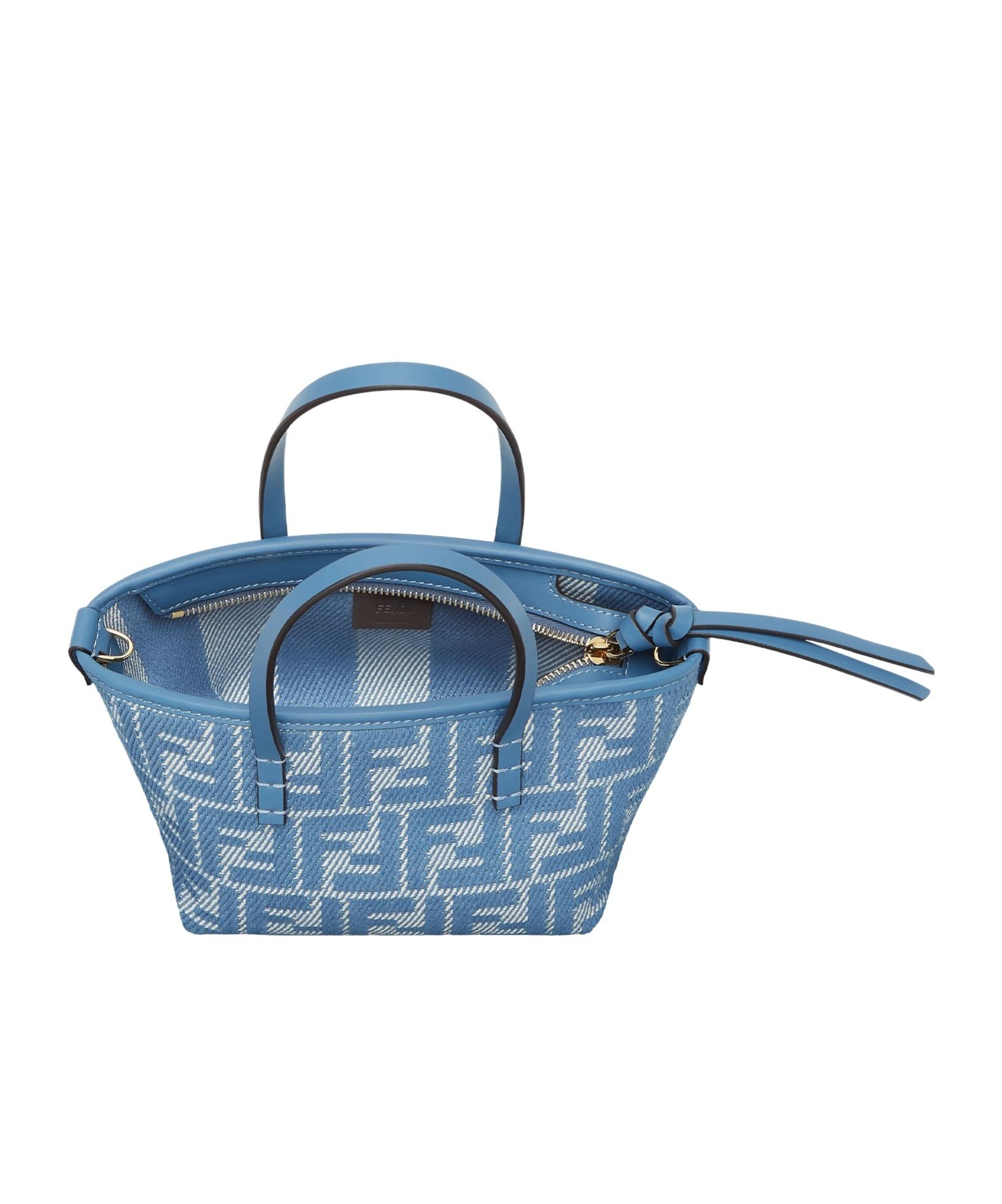 Fendi Roll Mini Ff Jacquard Mini Tote Bag in Blue | Lyst