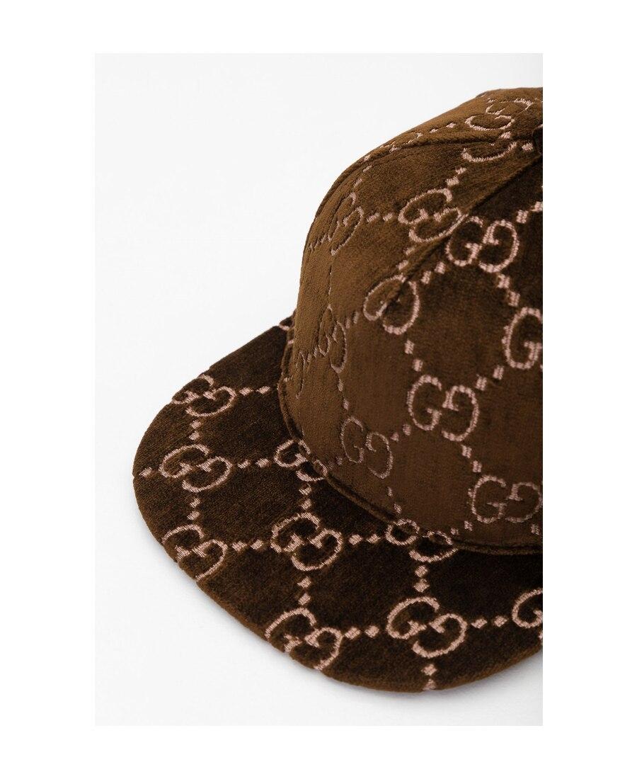 Gucci Gg Velvet Baseball Hat in Brown | Lyst