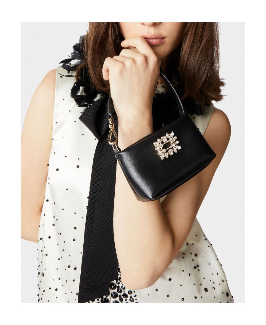 ショルダーバッグ・ポシェット ROGER VIVIER Rv Nightlily Charm Roger Vivier Rv Nightlily Buckle Embellished Shouder Bag in
