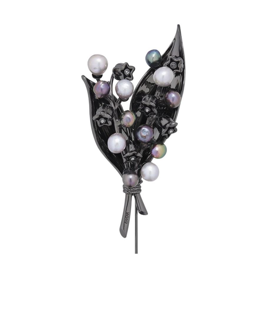 ディオール　ブローチ　Liliy Dior Lily Of The Valley Brooch in Black for Men | Lyst